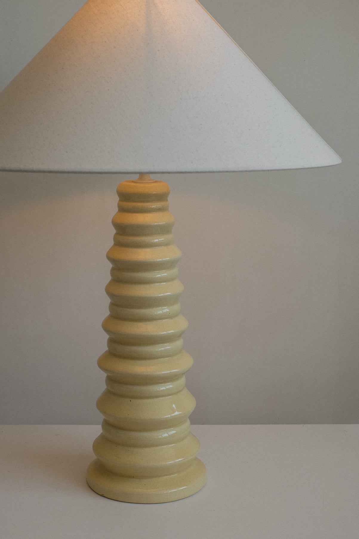 French Ceramic Table Lamp — detail view