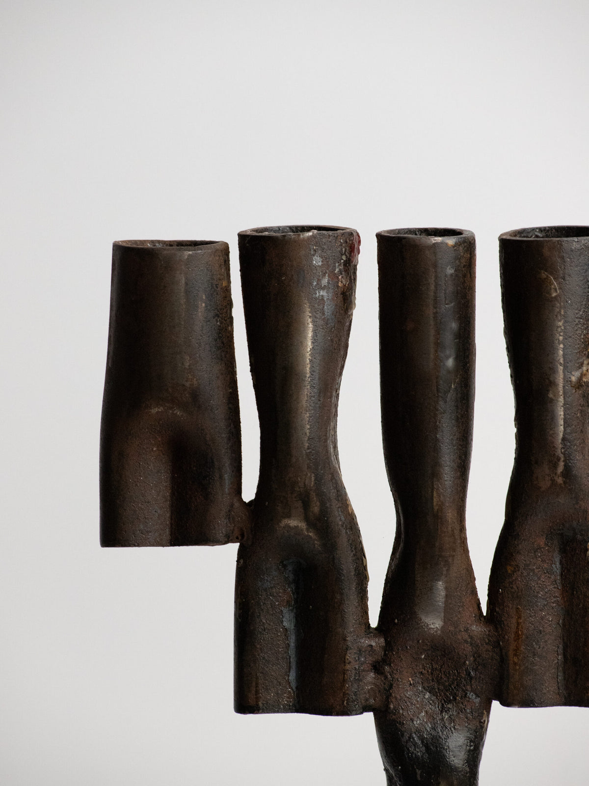 Tree-Form Brutalist Candelabra in Welded Iron, Five Arms, 1960s–1970s — alternate view