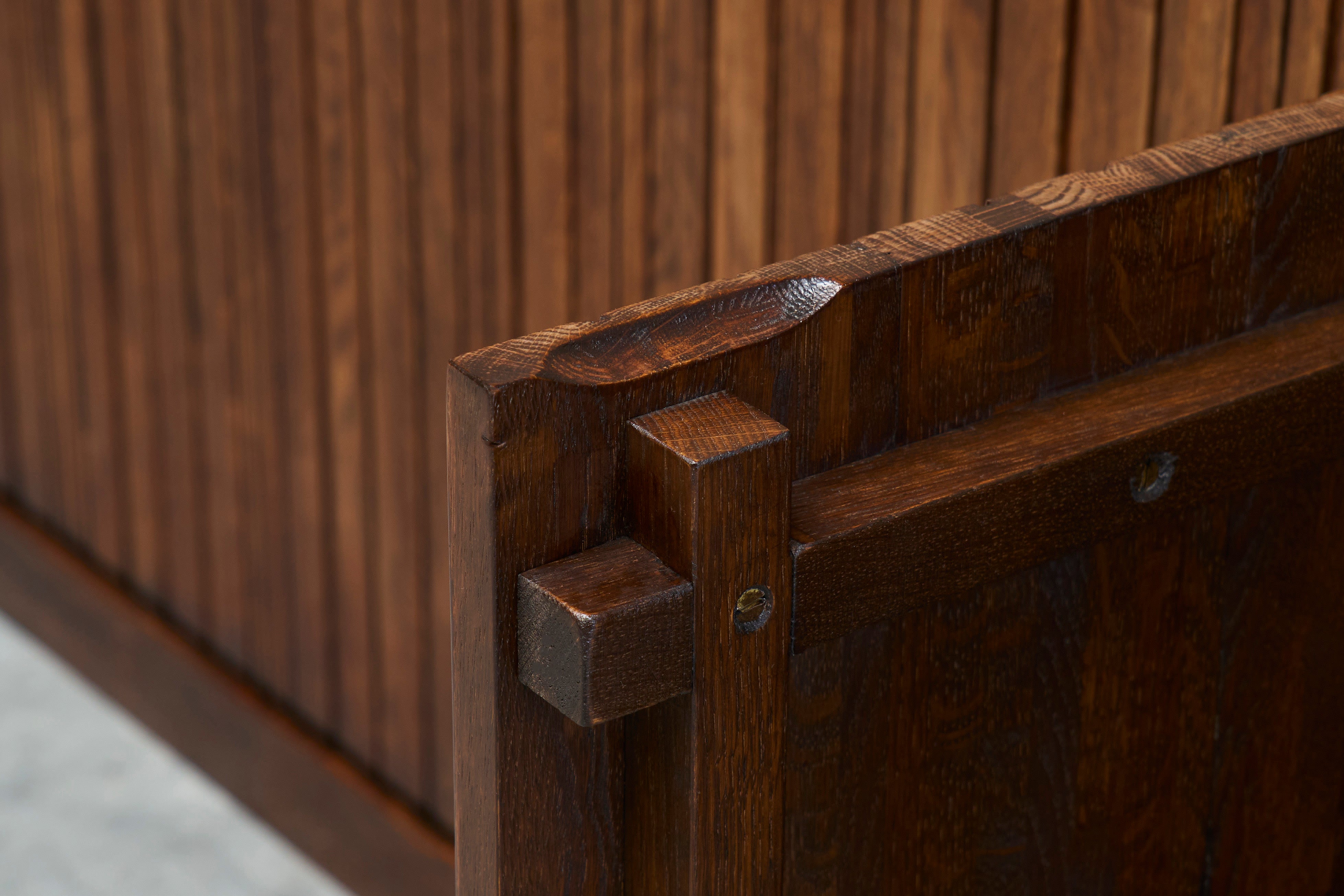 Exceptional and Unique Freestanding Sideboard in Solid Oak, Belgium, 1970s — view 10