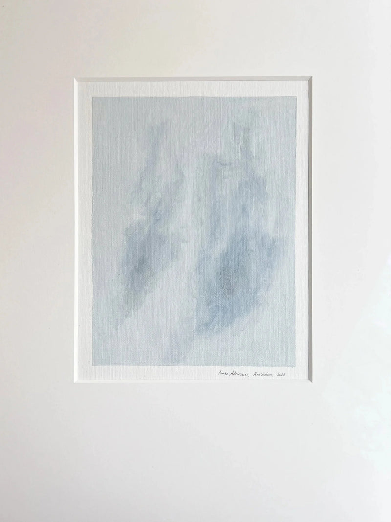 Oil painting on paper - 4 - by Aimée Adriaansen (2025) — close-up of soft blue brushstrokes