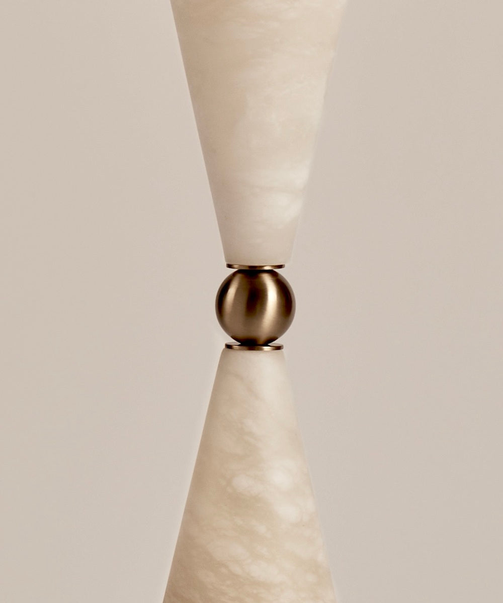 SILHOUETTE Table Lamp in alabaster and satin brass — lifestyle setting