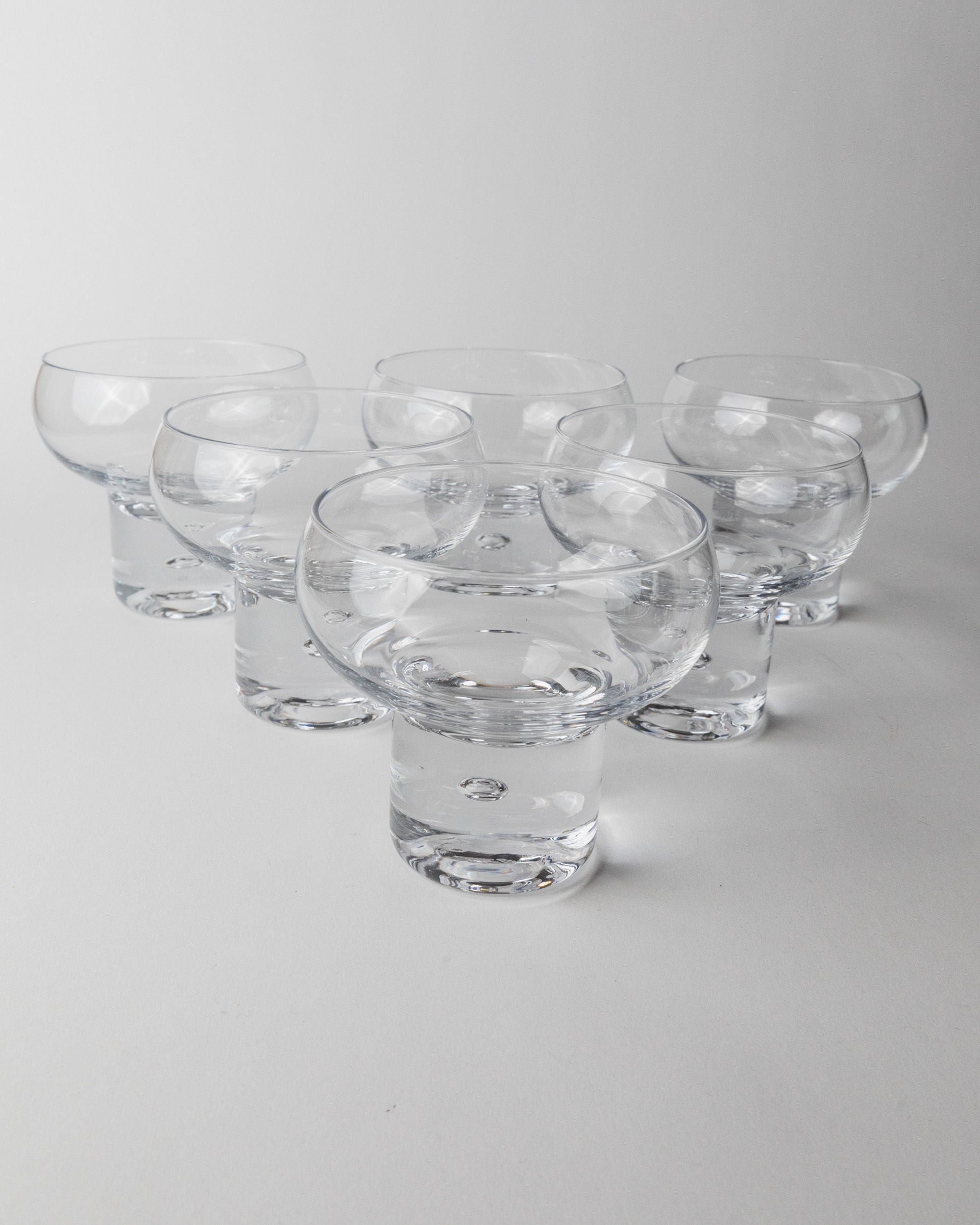Set of 6 Glasses by Vicke Lindstrand, Italy 1960s — arranged on white background