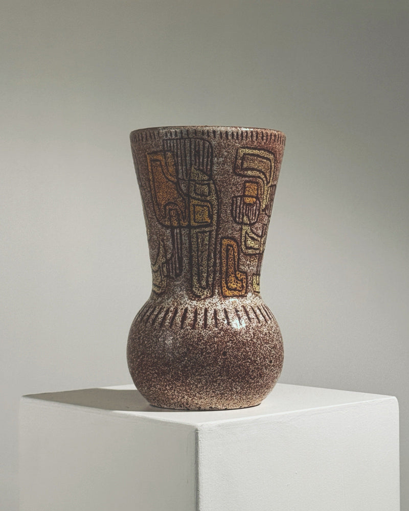 Mid-century ceramic vase with geometric motifs by Accolay potters