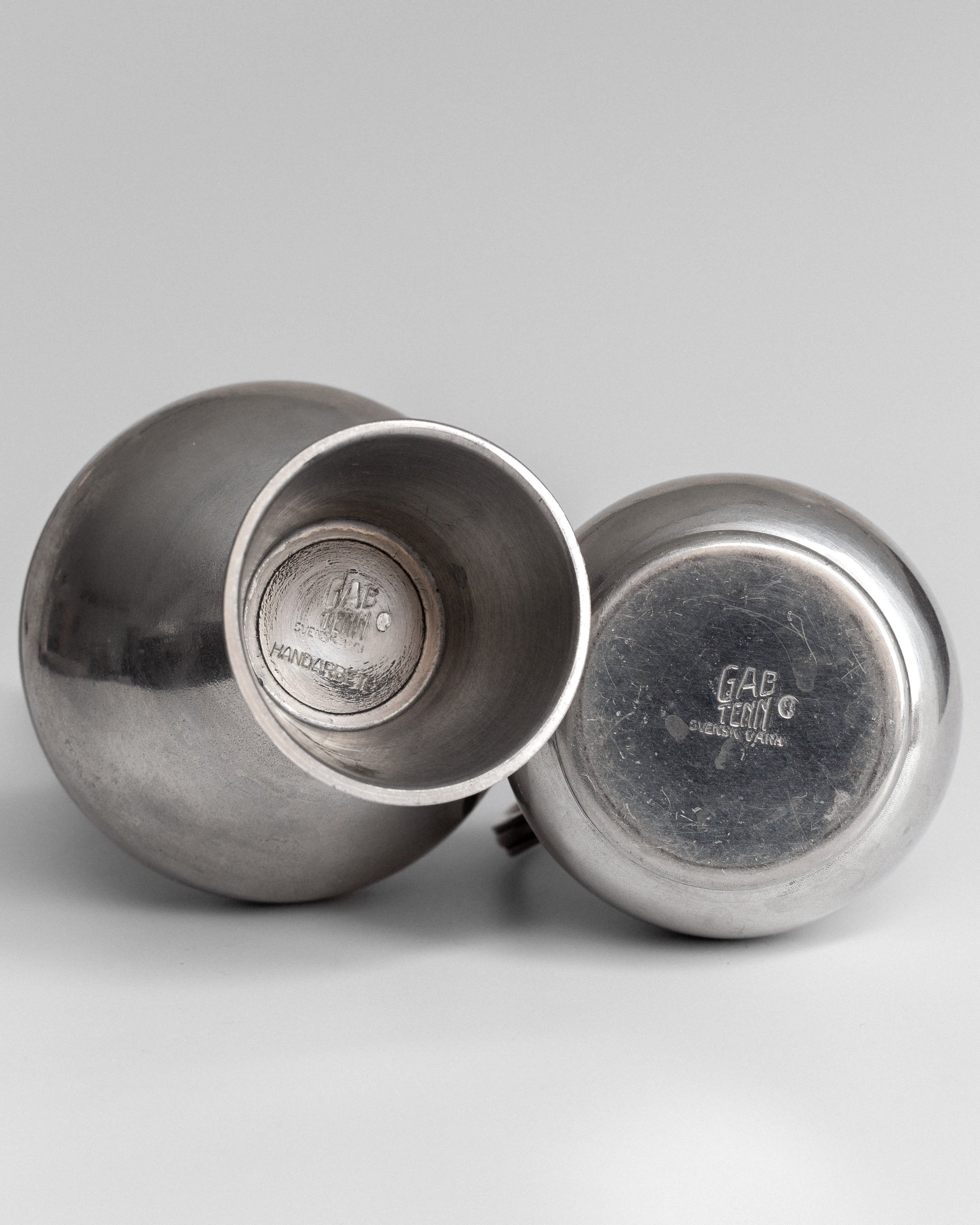 Pair of Pewter Vessels by GAB, Sweden, 1950s