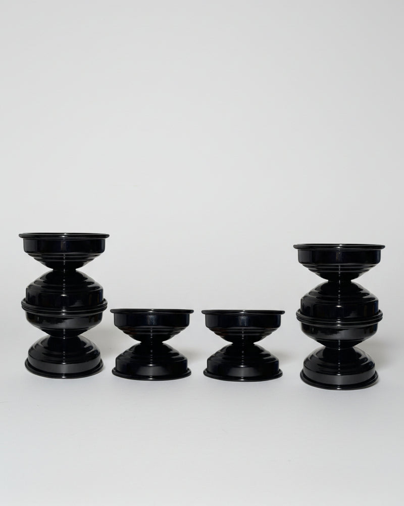 Contemporary Classic Candle Holders in Metal - Licorice Black Collection by CASPAL | The Oblist — licorice black finish, mode