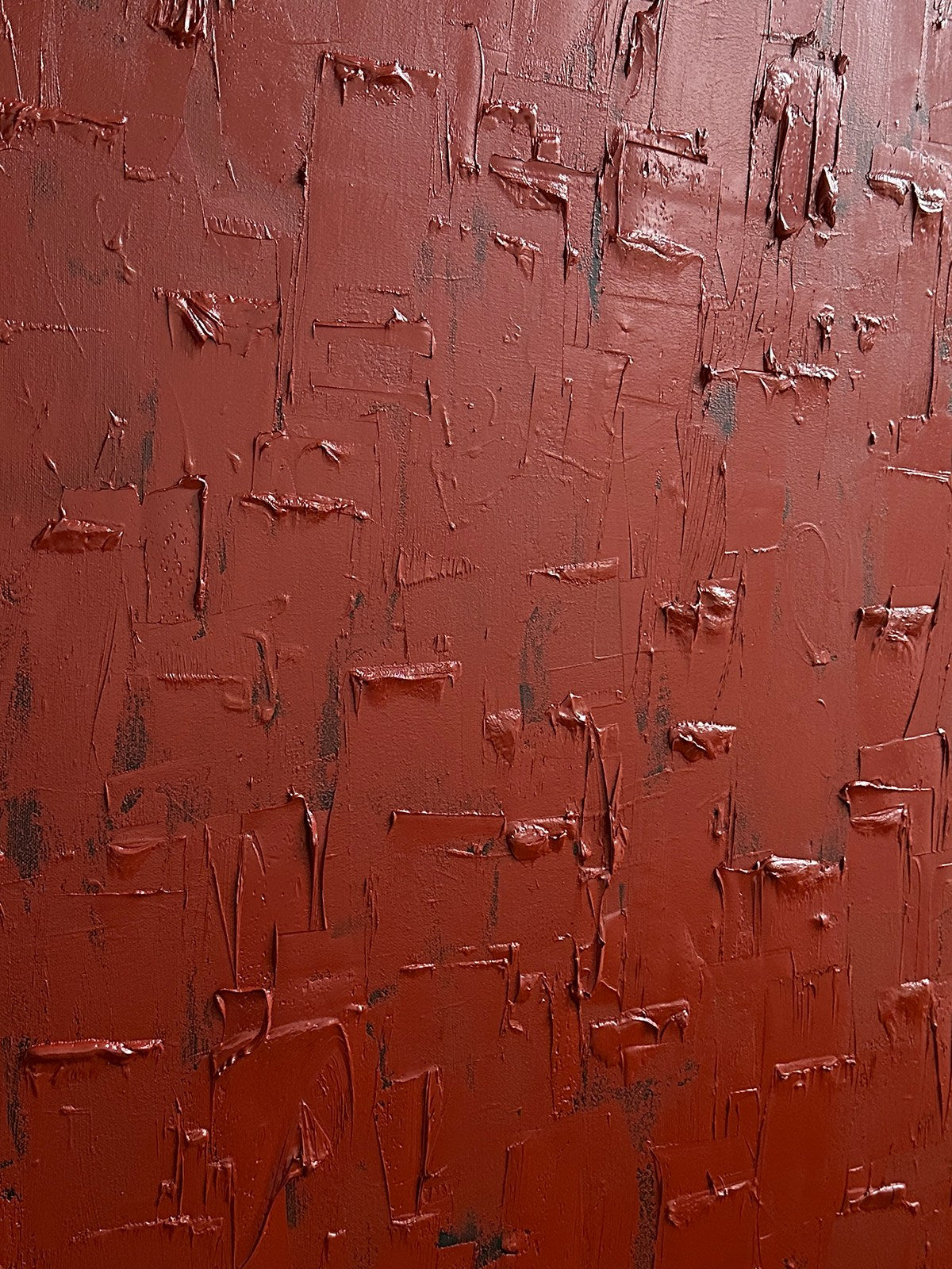 Indian Red - Burnt' Painting — close-up of textured red surface