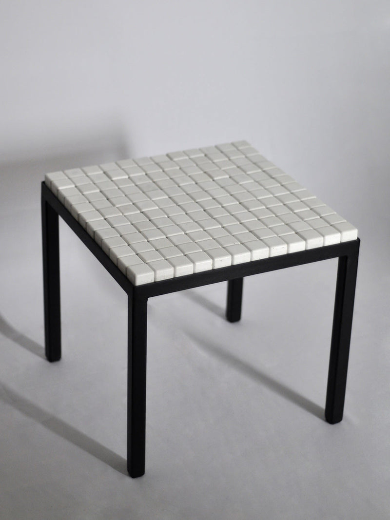 Minimalism Concrete Cubes Side Table 'white' by Studio Miriam Loellmann | The Oblist