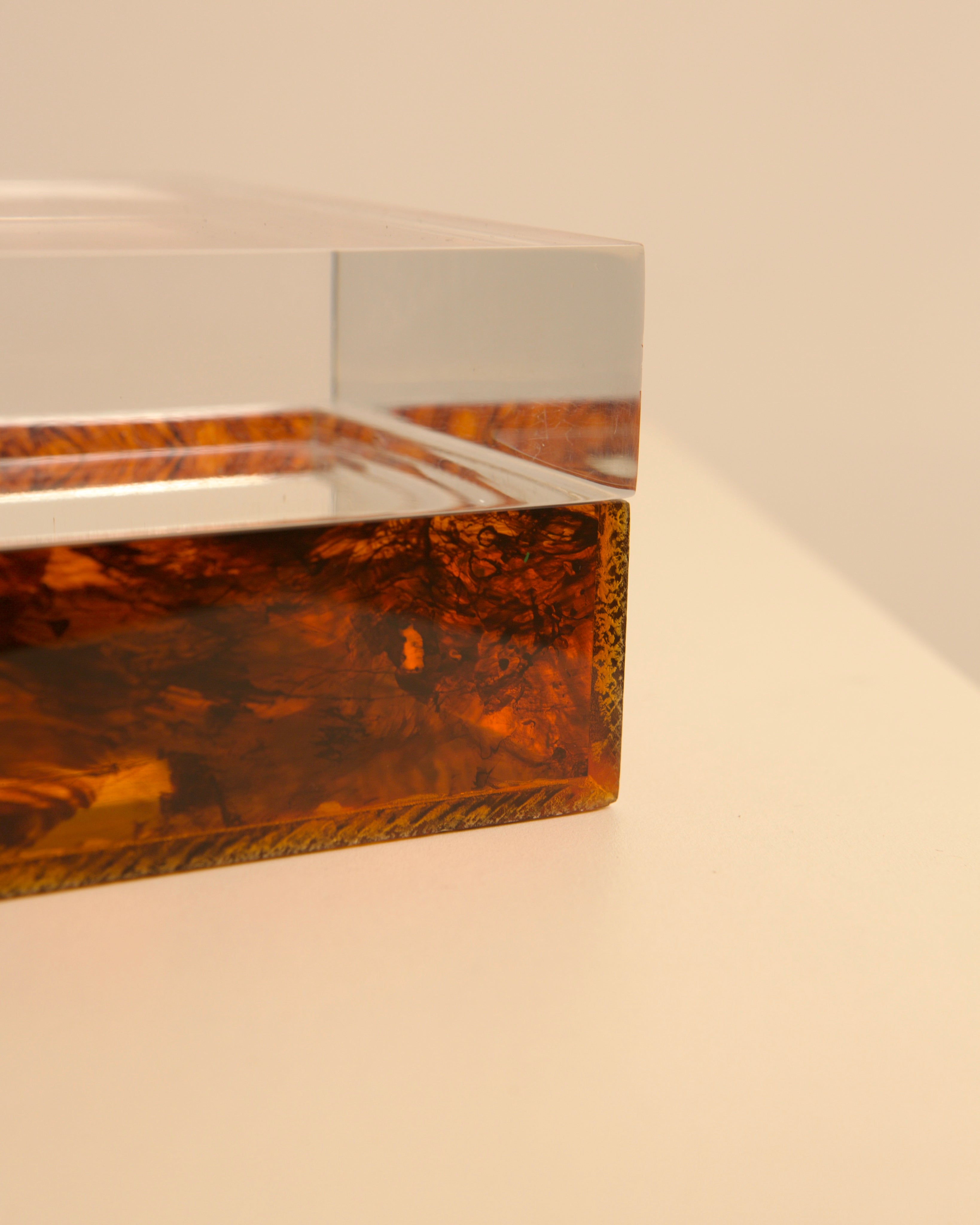 Large Italian Acetate and Plexiglass Box from the 70s