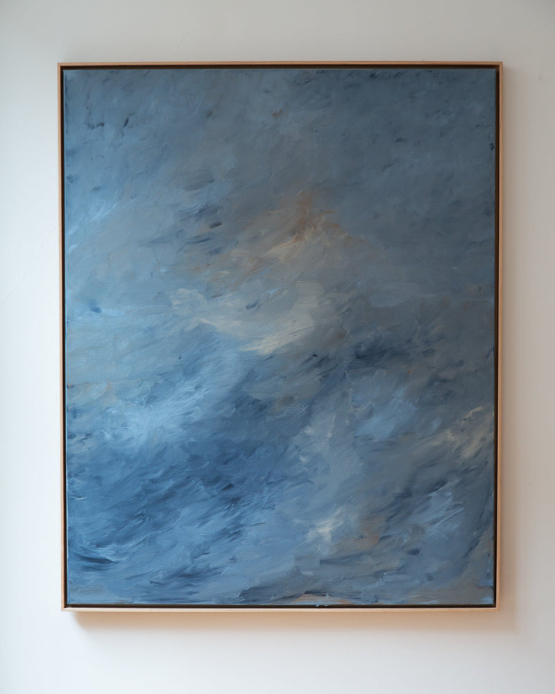 Stillness Rising' Painting by Mattias Storm | The Oblist — blue abstract artwork