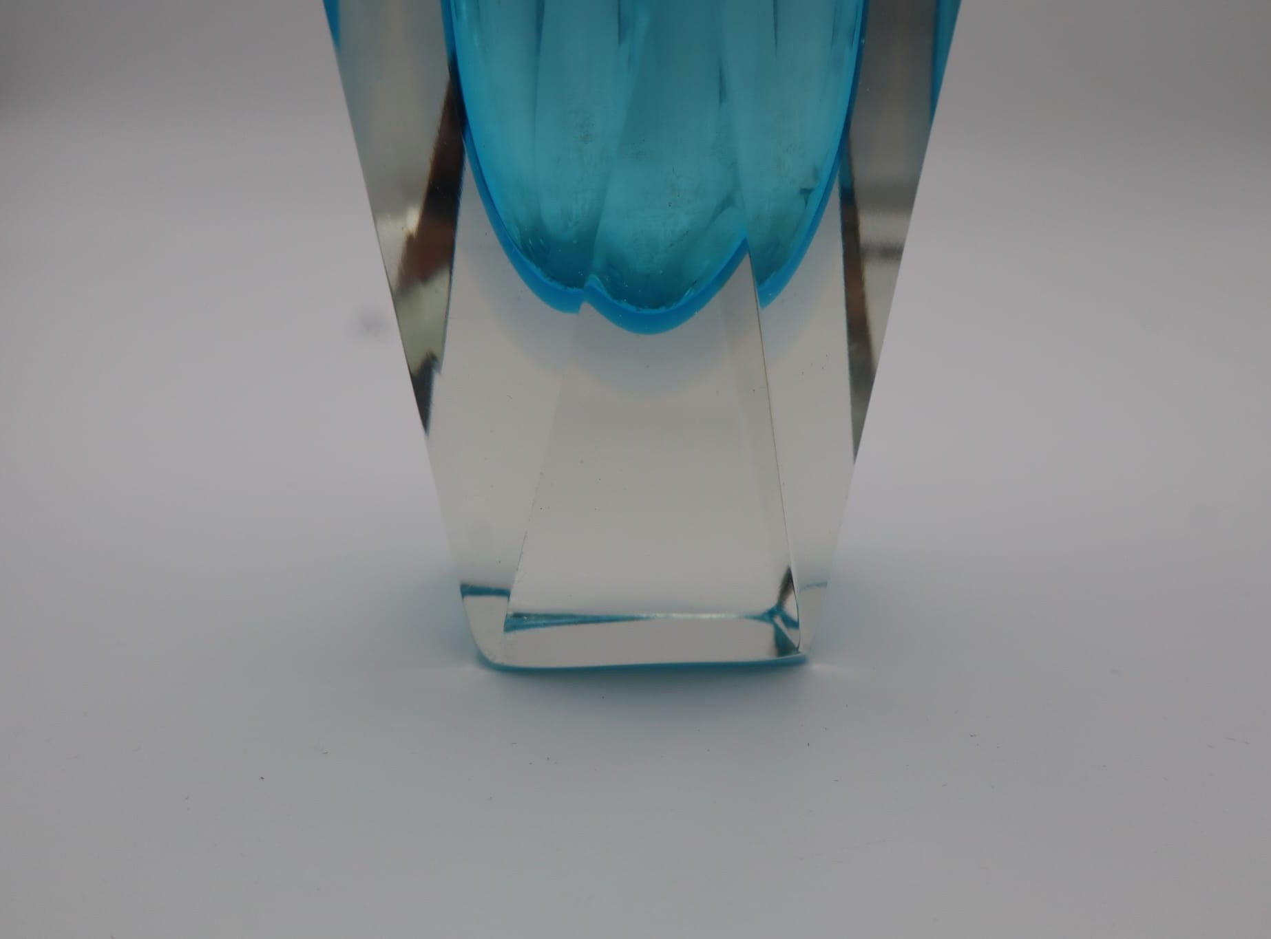Blue vase by Flavio Poli for Seguso, Italy, 1980s — lifestyle setting