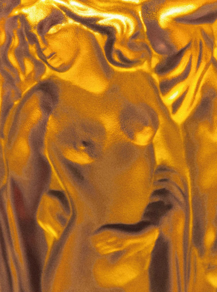 Michael Vase — close-up of gold-toned textured surface