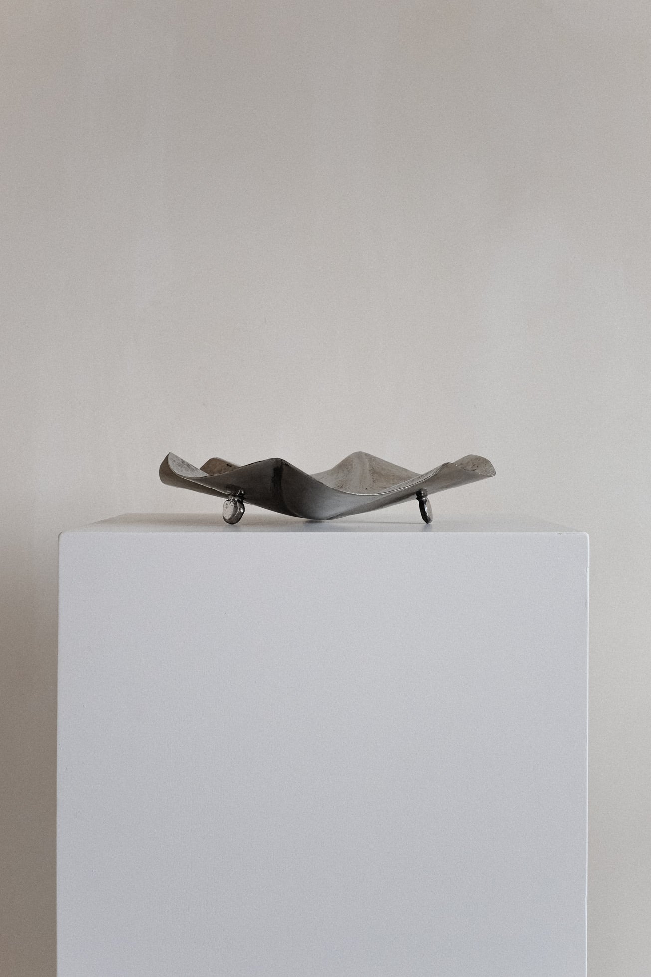Decorative Footed Bowl — side angle on white pedestal