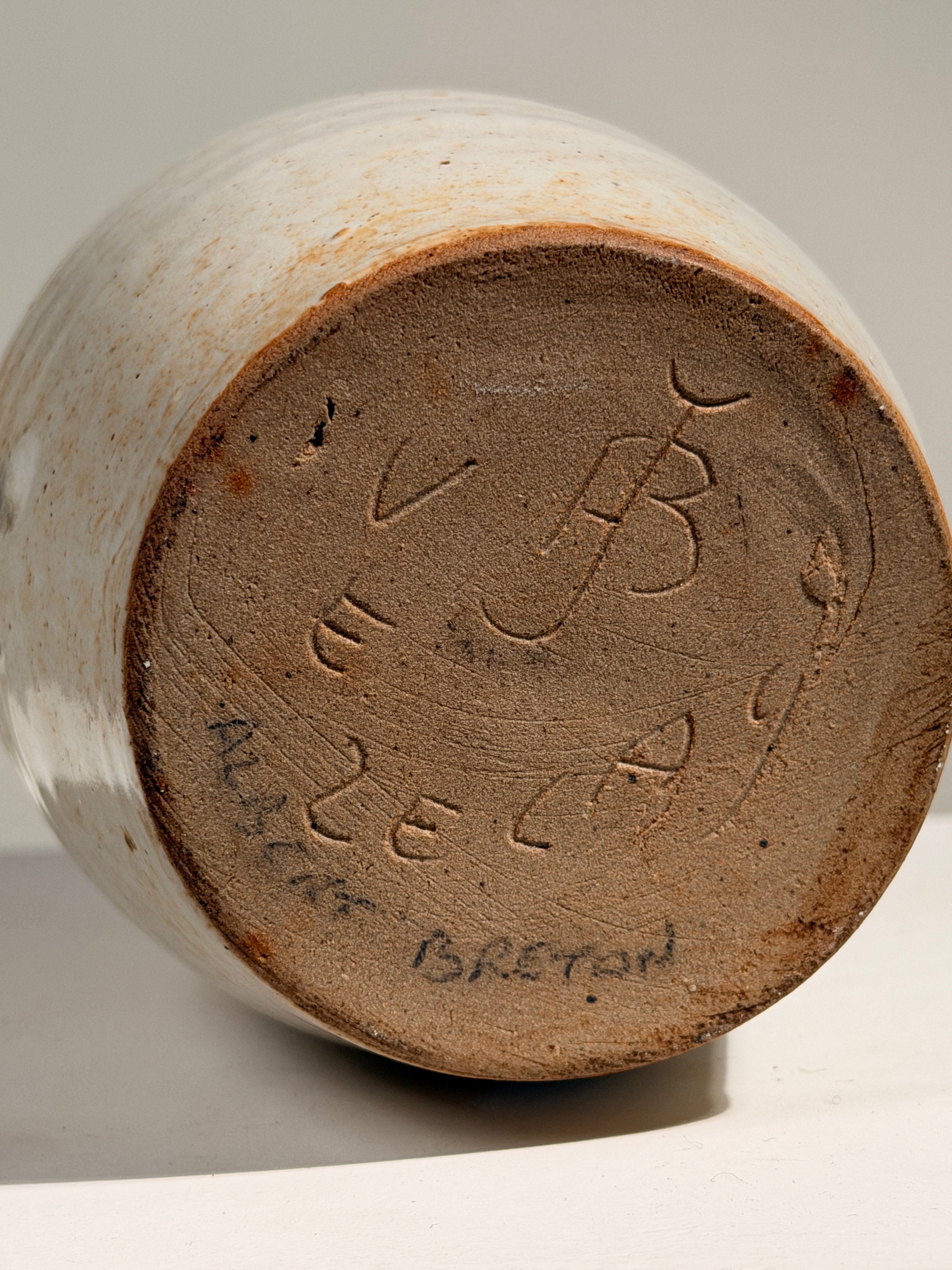 Rare stoneware bud vase by Albert Breton, France, circa 1960 — lifestyle setting