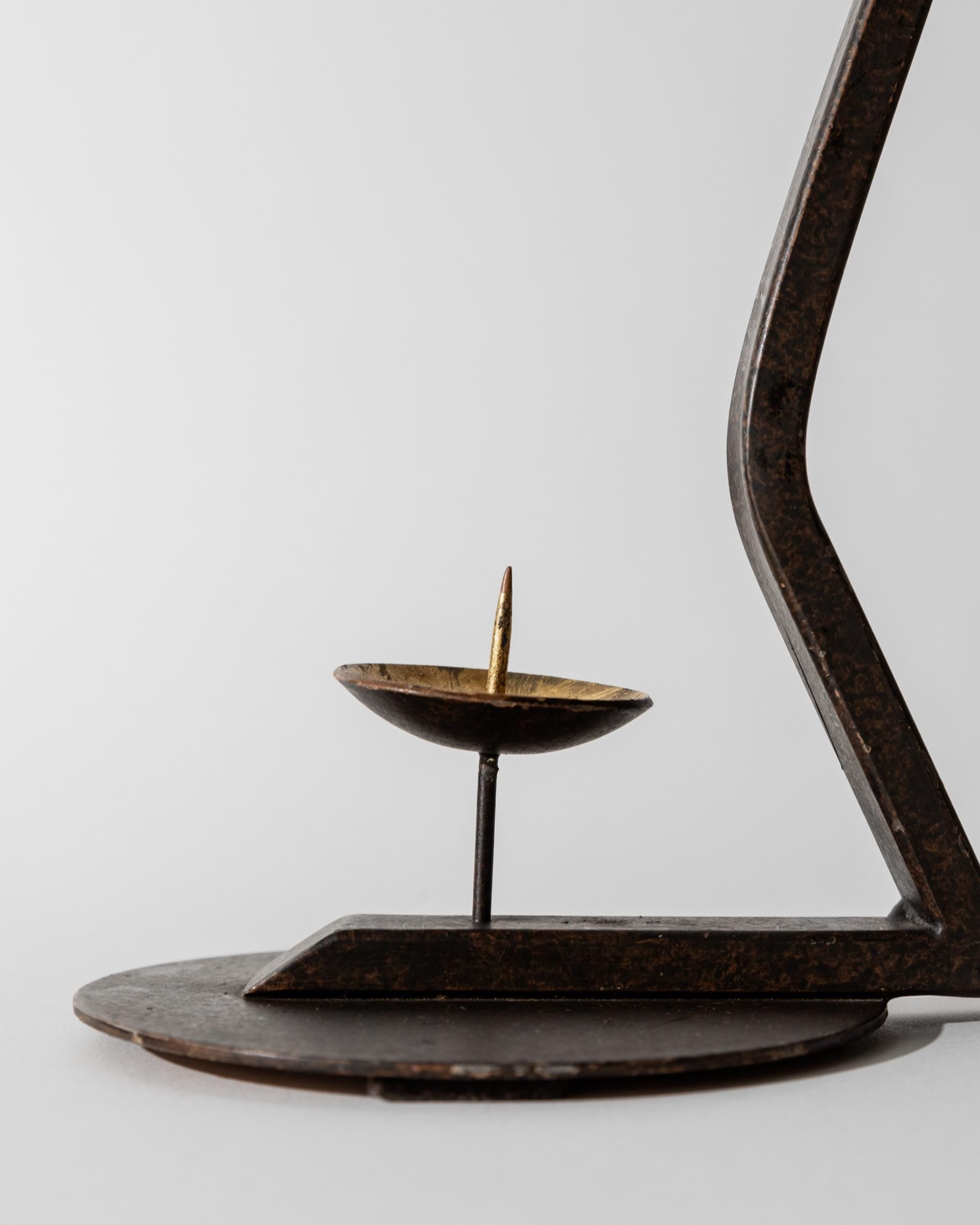 Vintage 1960s Hand Forged Iron Candleholder | The Oblist