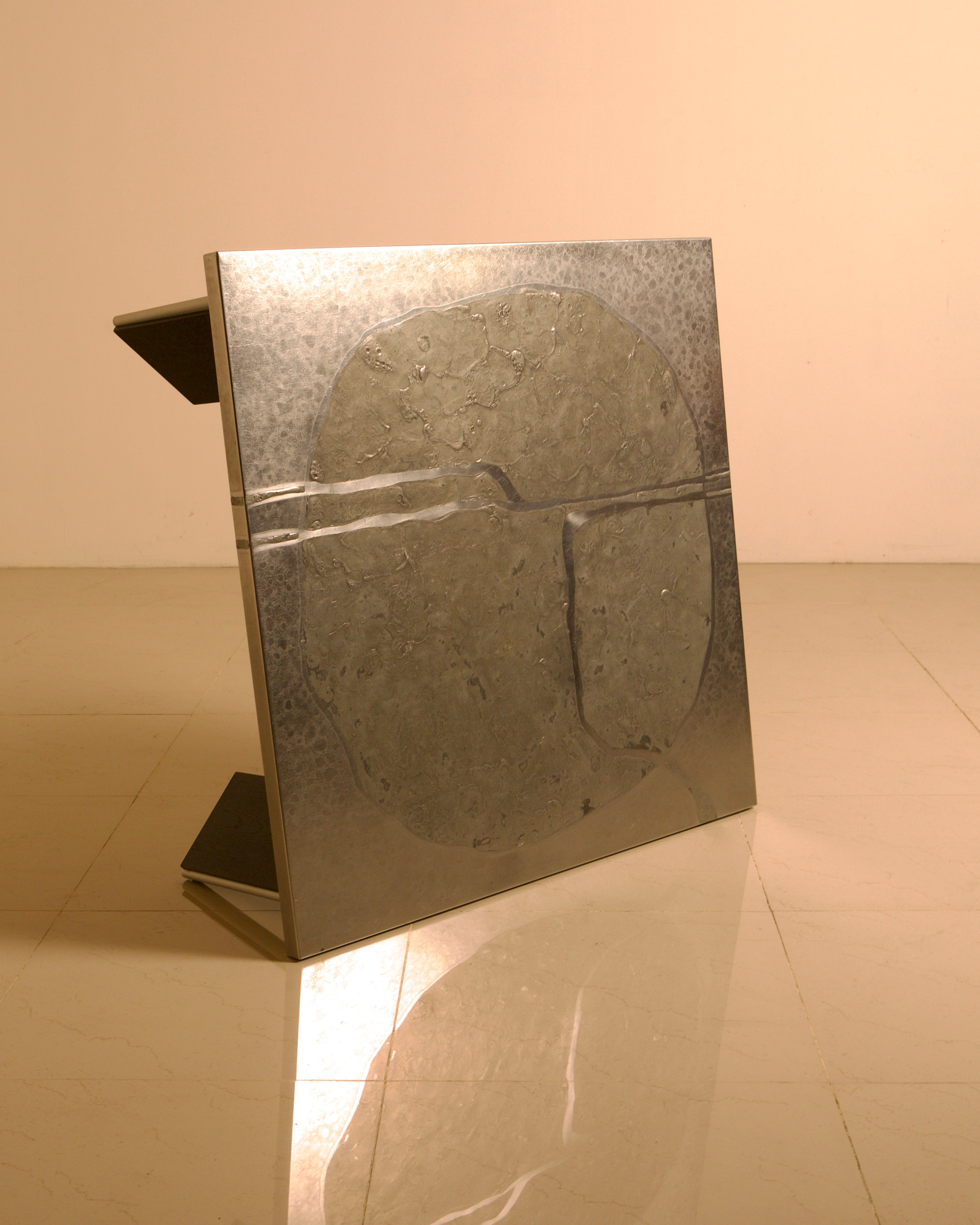 Sculptural coffee table in wood and steel by Heinz Lilienthal, 1960s — view 9