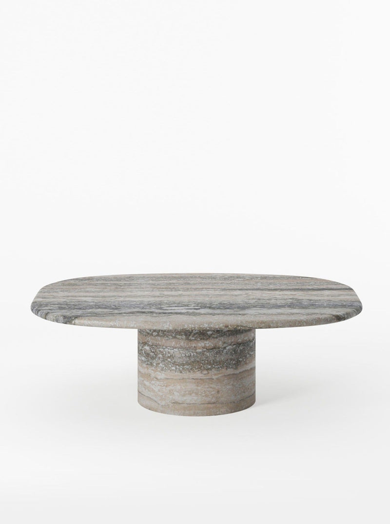 Circa Coffee Table in Silver Travertine — detail view