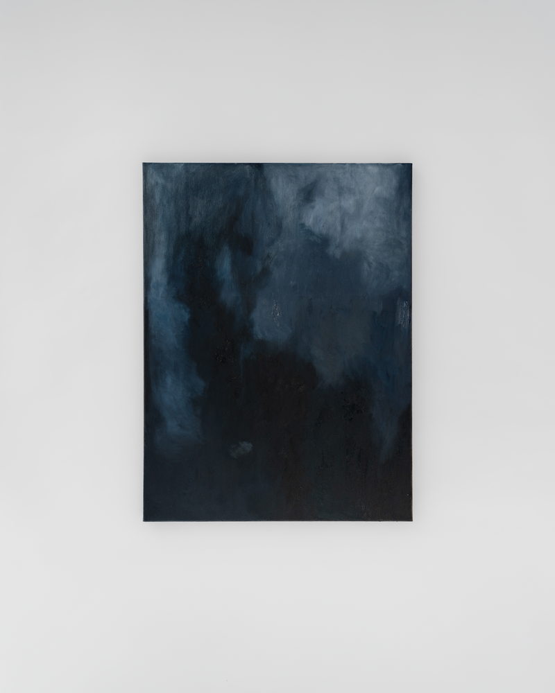 Oil Painting, Unfolding (2025) by Aimée Adriaansen | The Oblist — dark blue tones, contemporary art