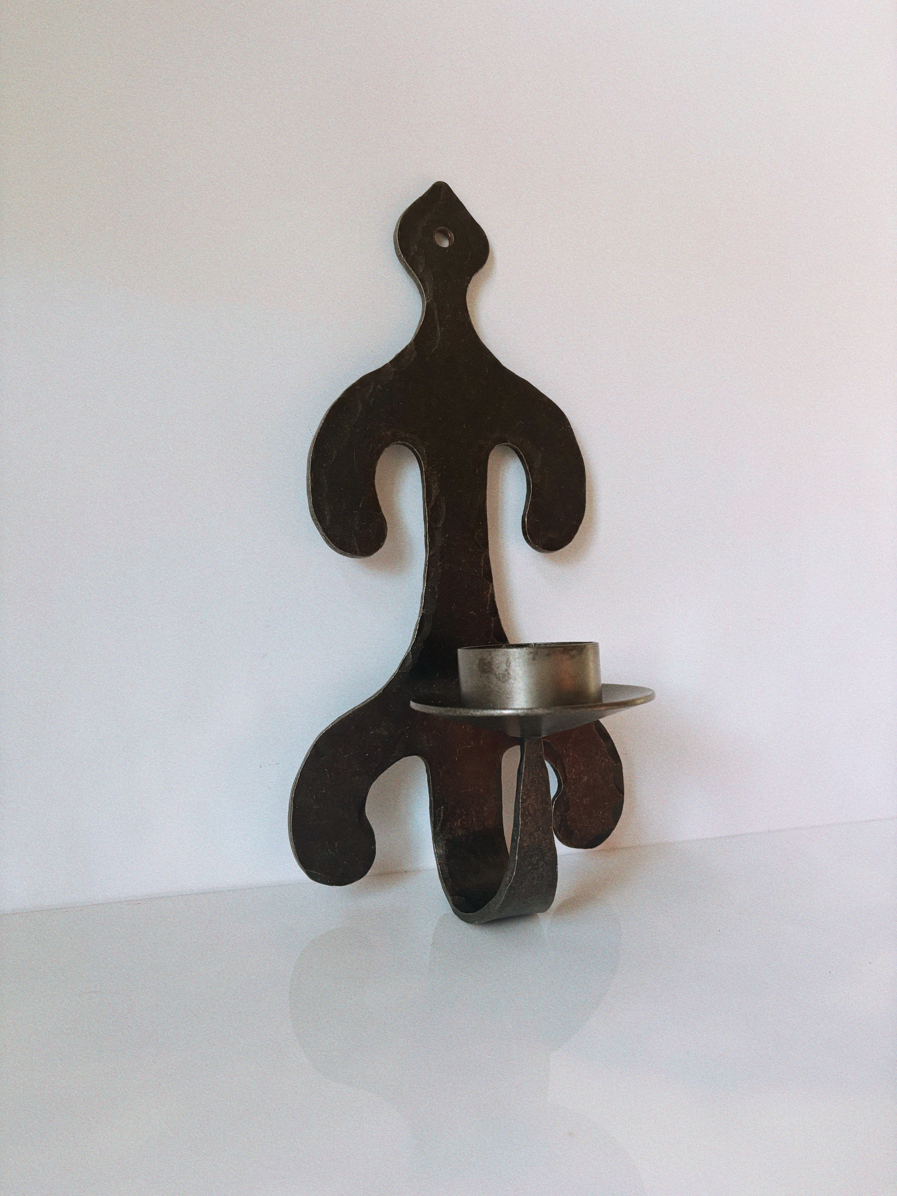 Modernist Scandinavian Wall Candleholder — side angle
