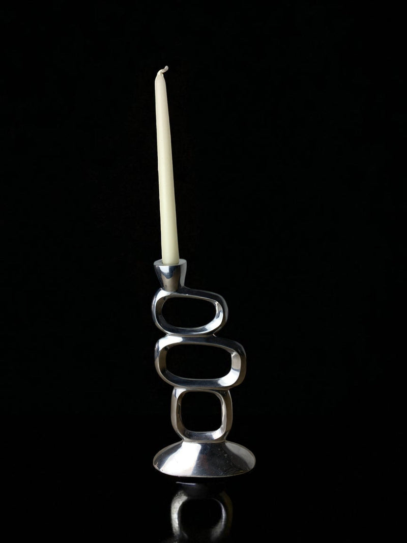 Circle Candleholder by Matthew Hilton, Aluminium, 1980s | The Oblist — polished aluminum, modern design