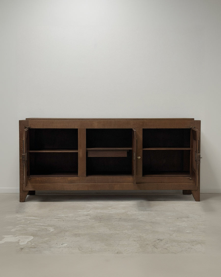 Sideboard La Gentilhommière for Charles Dudouyt French Oak 1940s — detail view