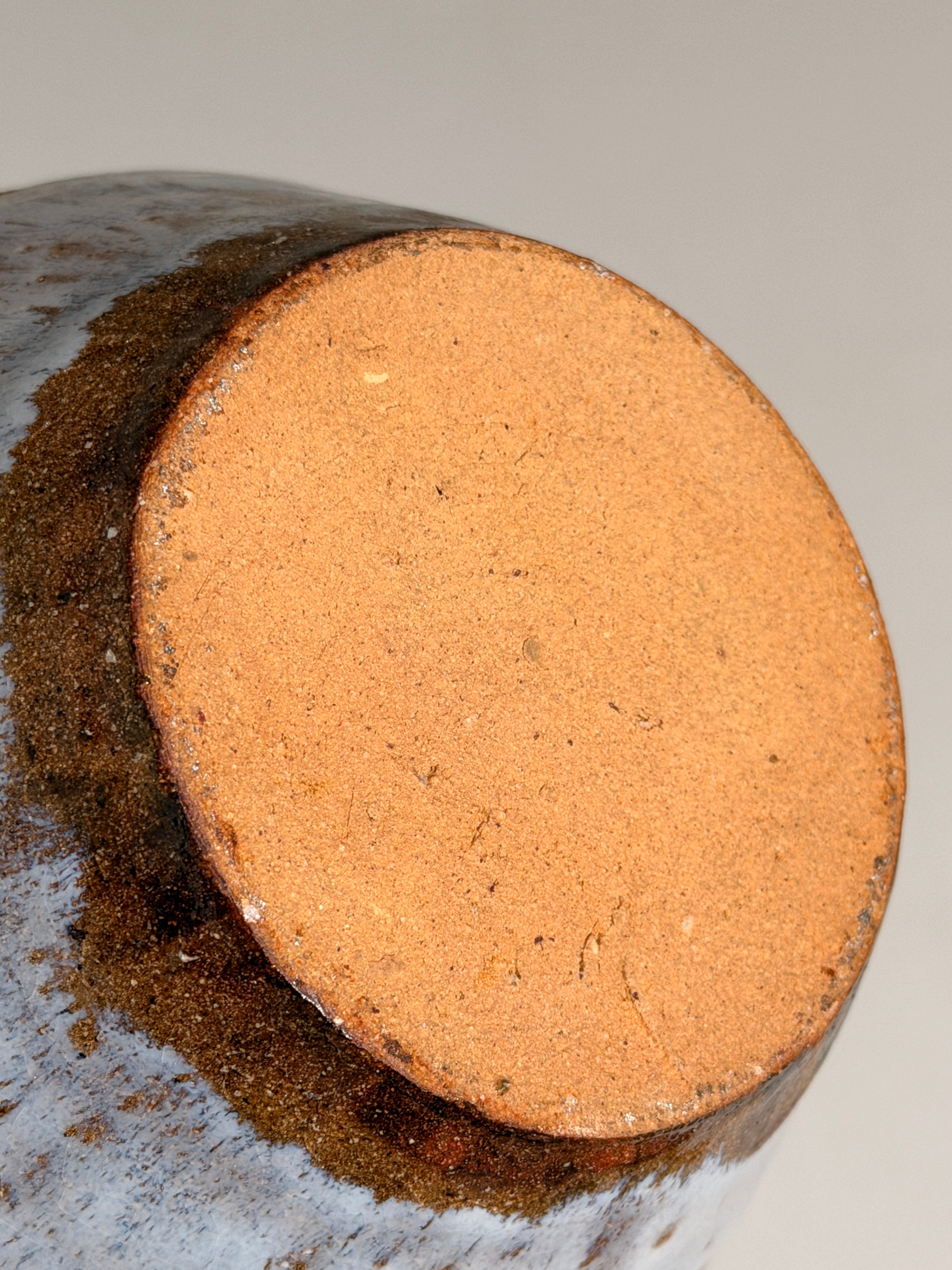 Stoneware Vase, French work, La Borne, circa 1950 — back view of unglazed base