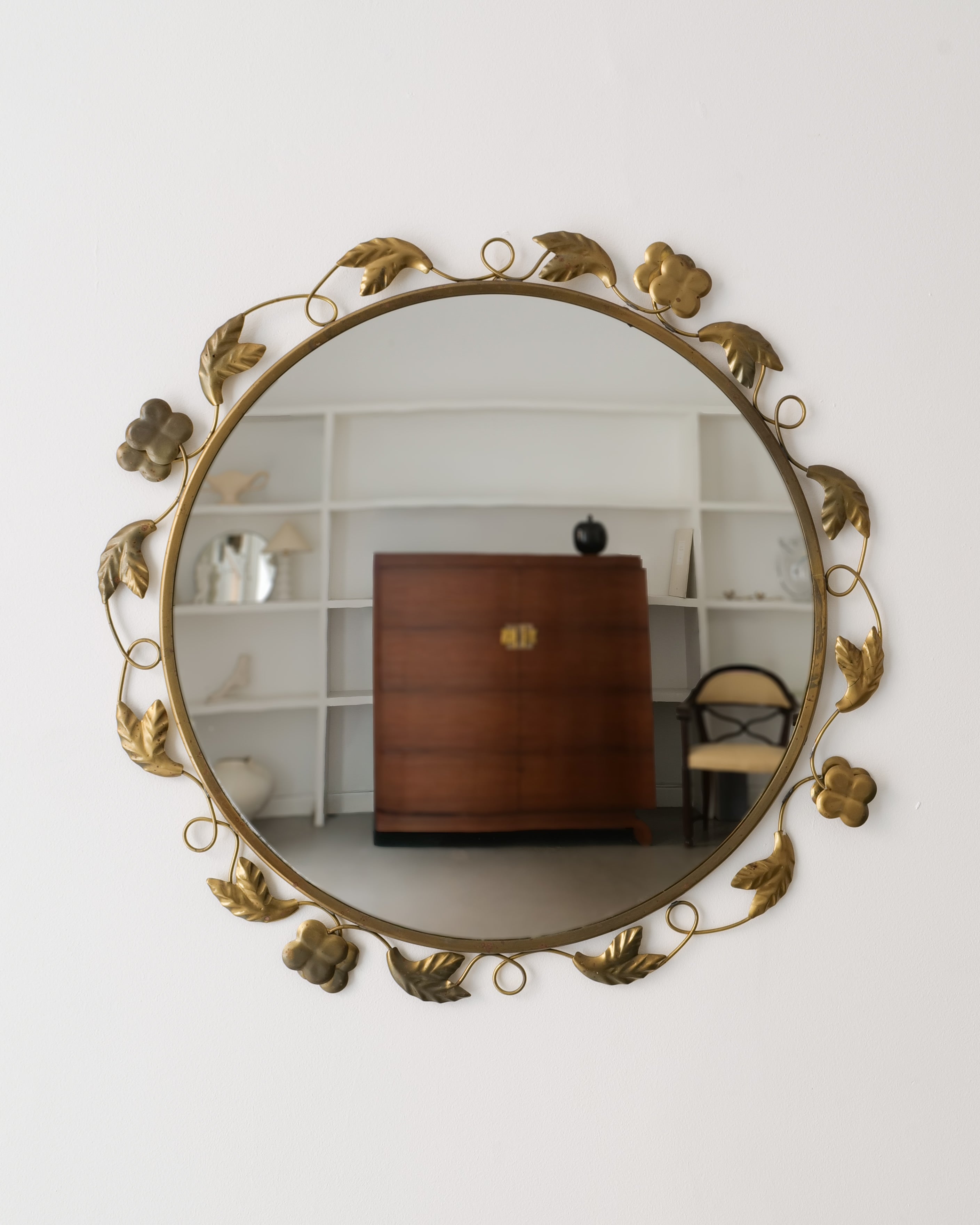 Miroir en Laiton Moderne Suédois des Années 1940