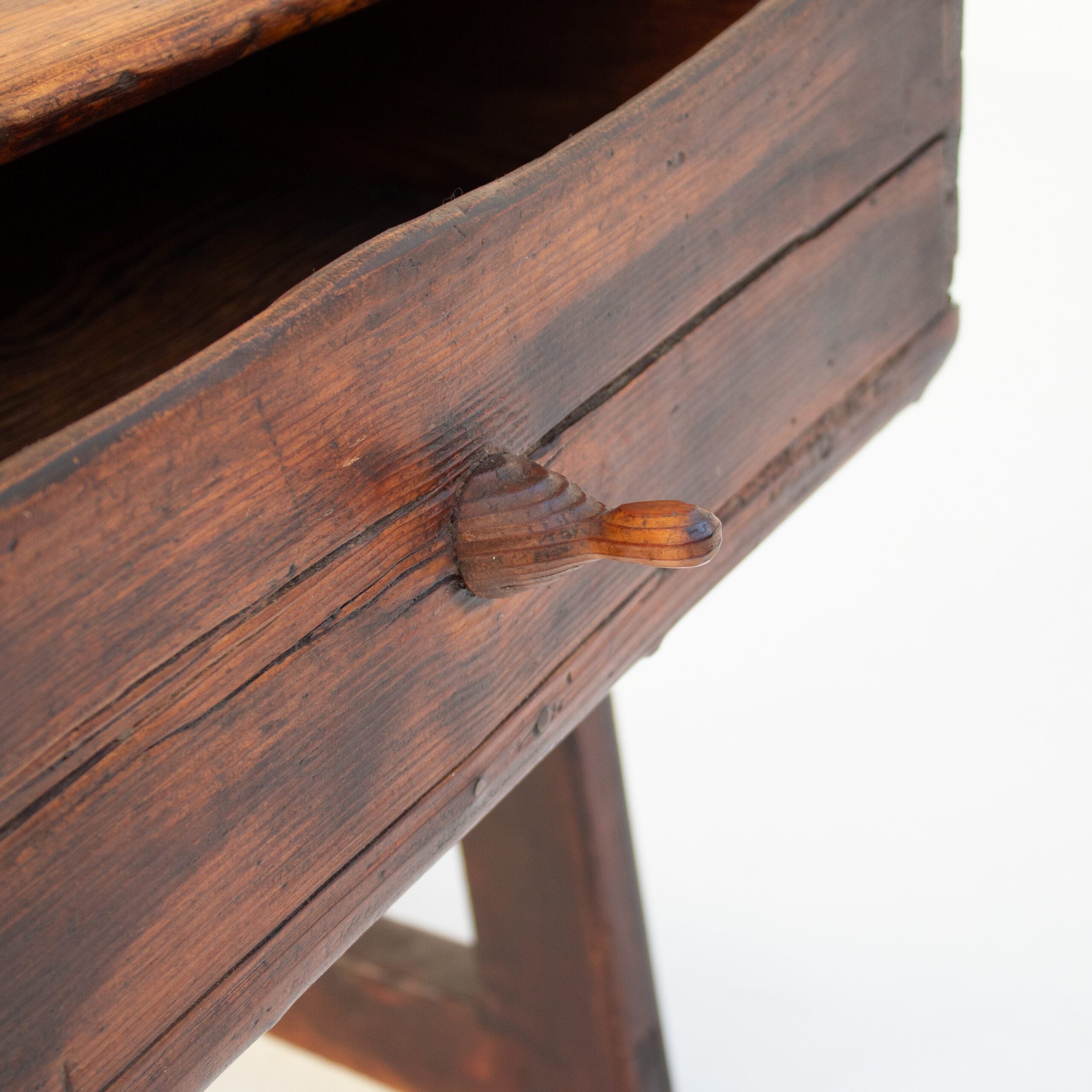 Primitive Solid Wood Side Table — alternate view