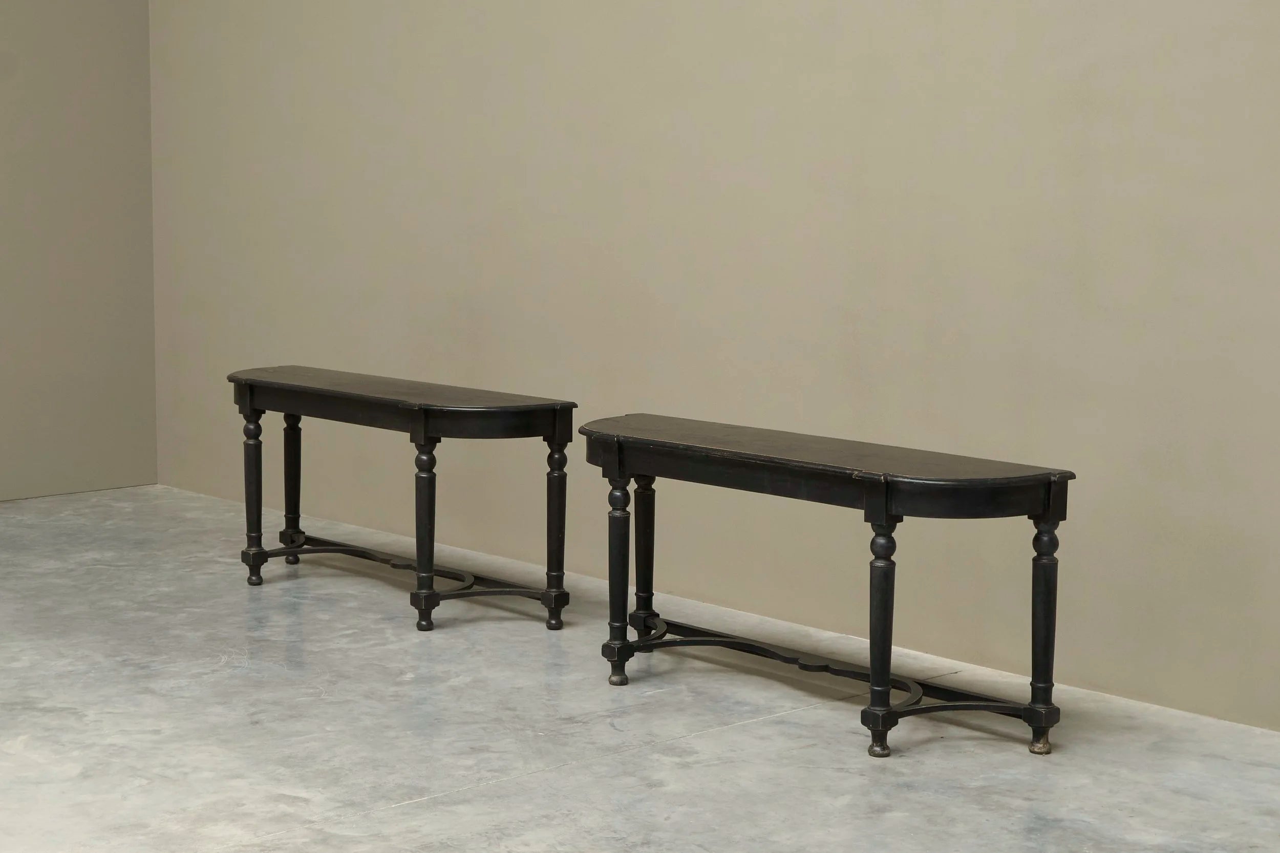Pair of Ebonized Console Tables Early 19th Century — alternate view
