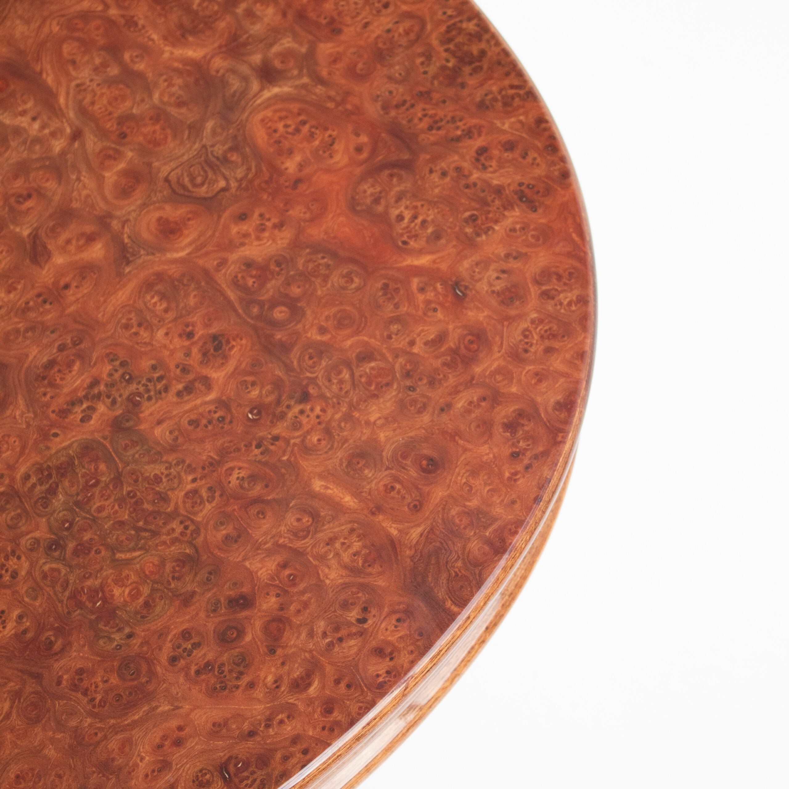 Curved Burl Wood Coffee Table