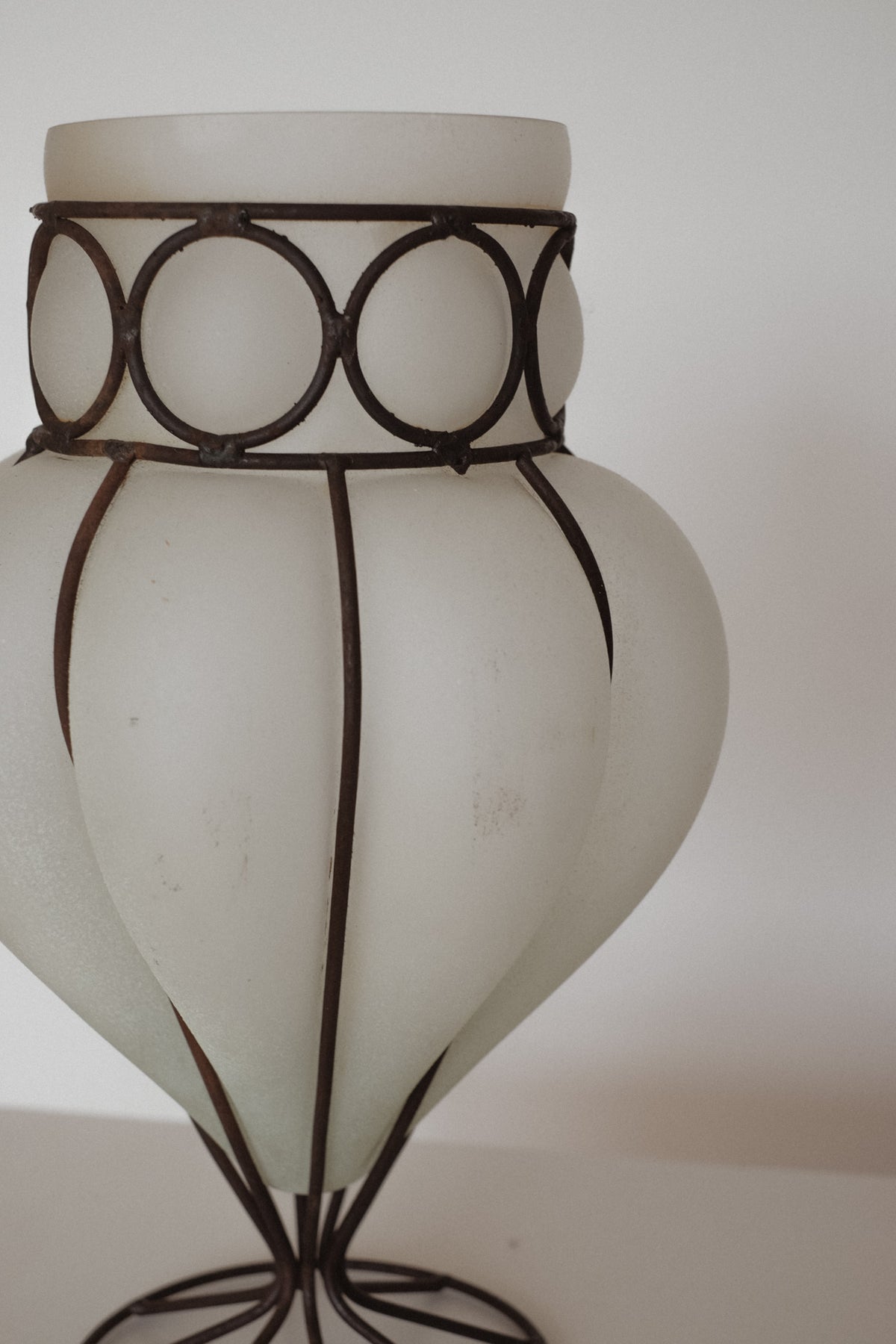 Murano-Style Caged Glass Vase — alternate view