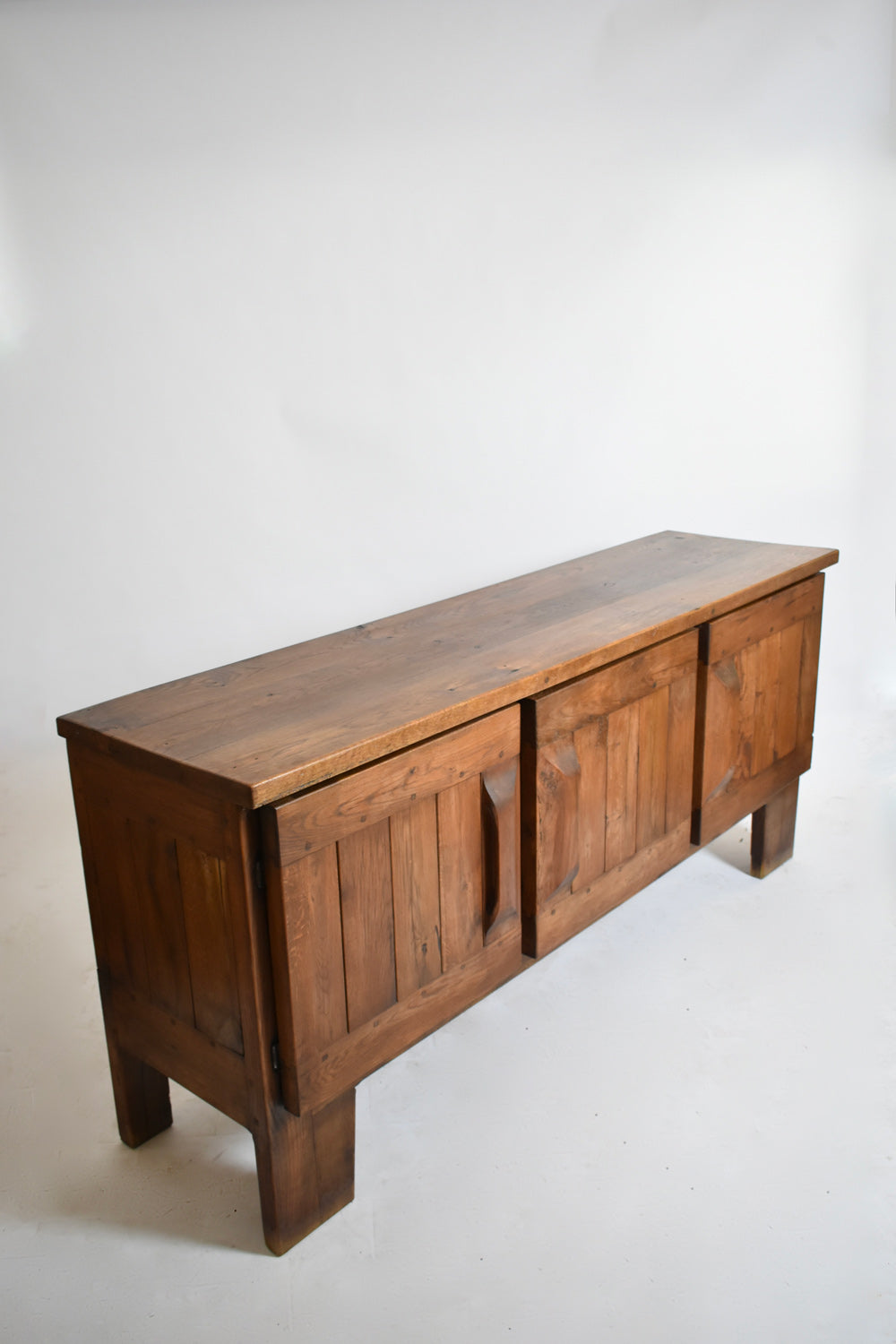 Brutalist Oak Sideboard, 1950s — side angle