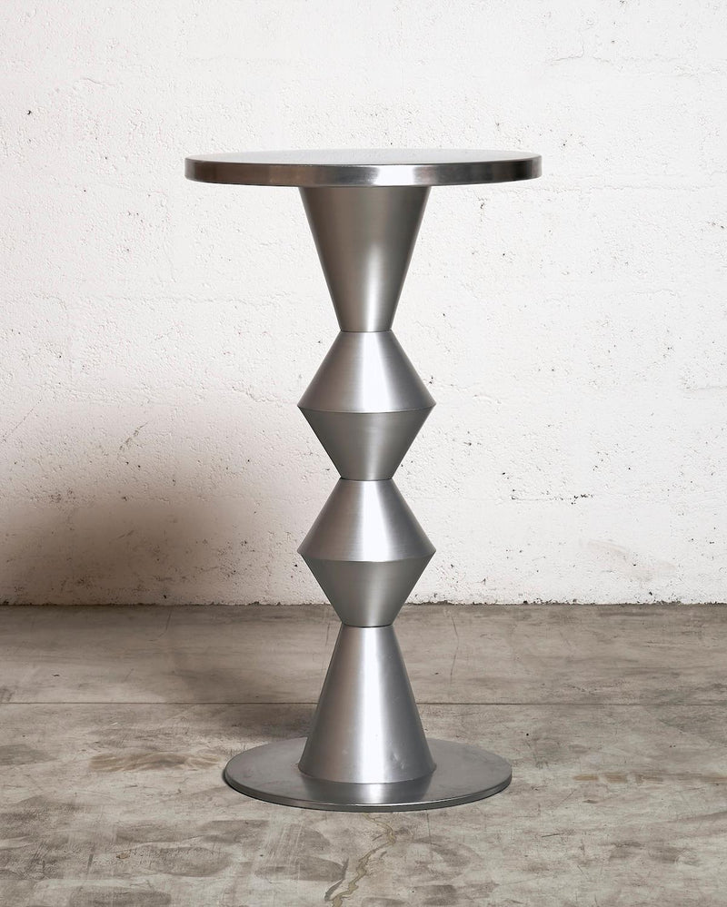 Bar Table by James Irvine for Metals Milano by Harold Mollet | The Oblist — polished metal finish