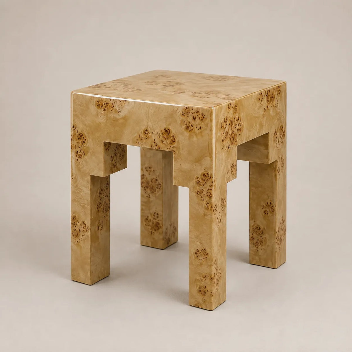 Adrian Side Table - Glossy Walnut — in context