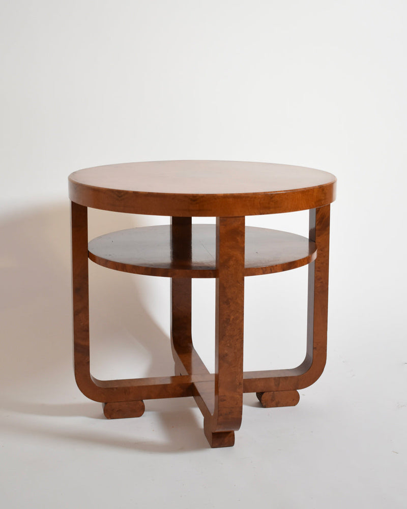 Art Deco Pedestal Table, 1920s by Barracuda Interiors | The Oblist — vintage wood finish