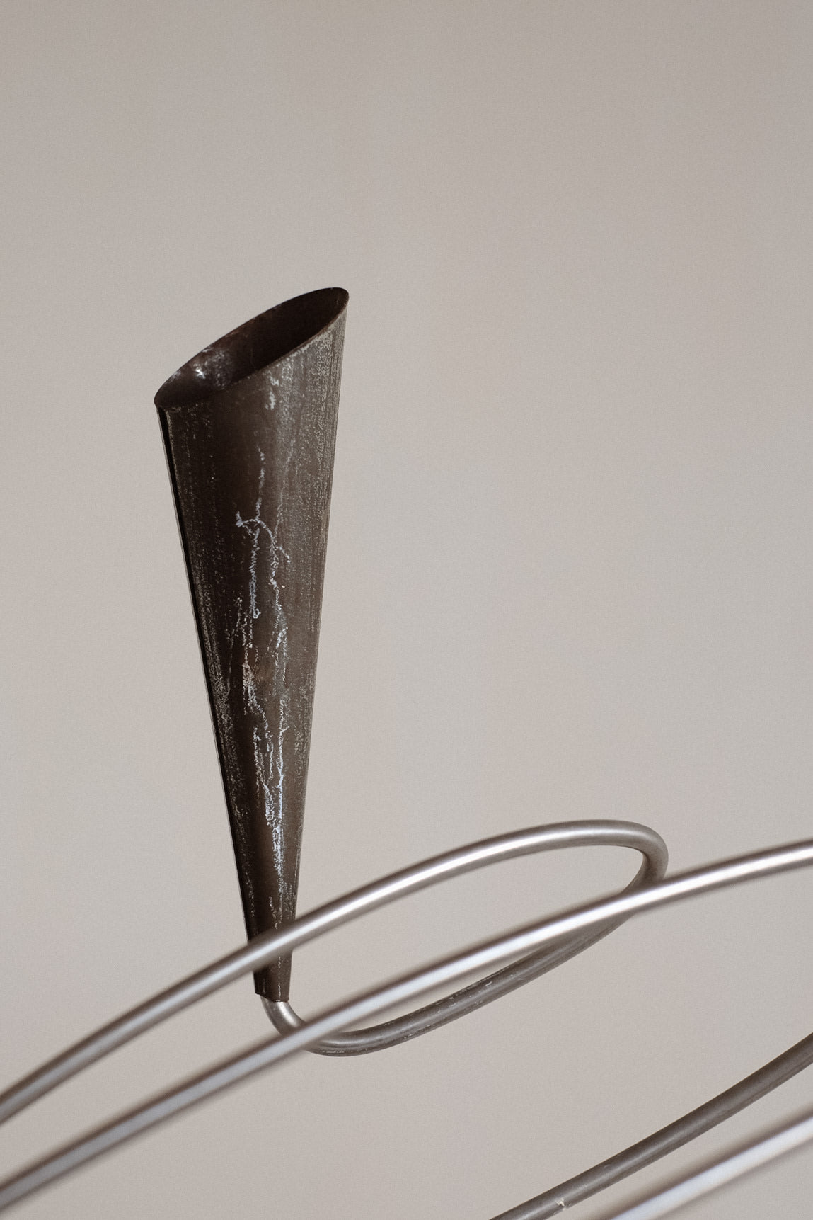 Sculptural Spiral Candle Holder with Stone Base — view 10