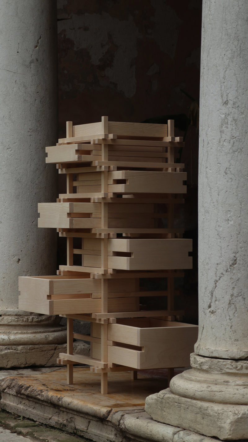 Jenga chest of drawers — detail view