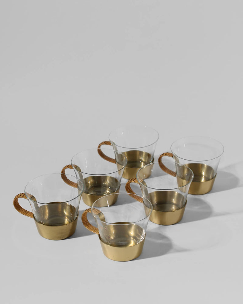 Albert Gustav Bunge Coffee Cups Set by Vintage Stories | The Oblist — glass with gold base