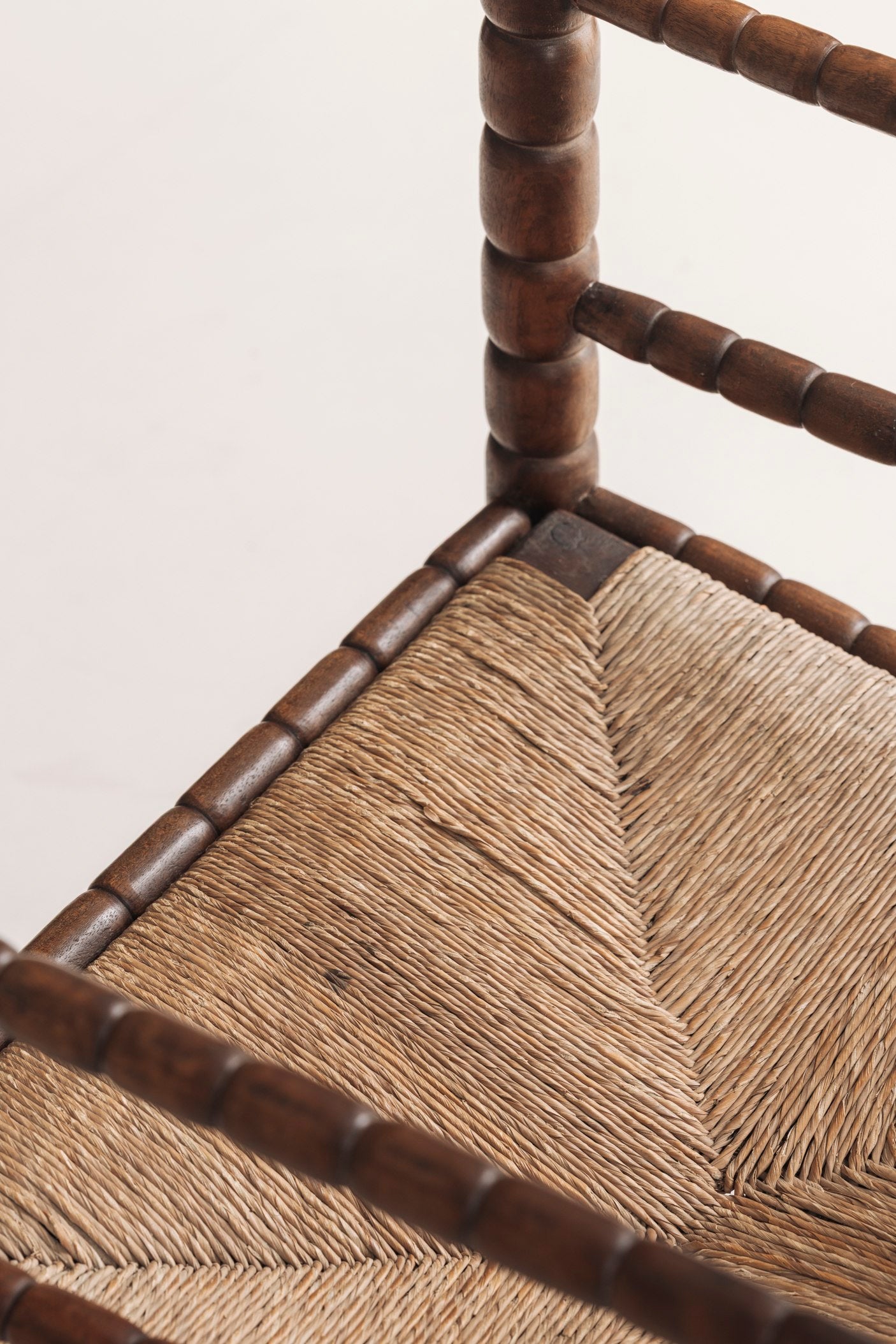 Sculptural French 'Bobbin' armchairs, 1950s — view 9