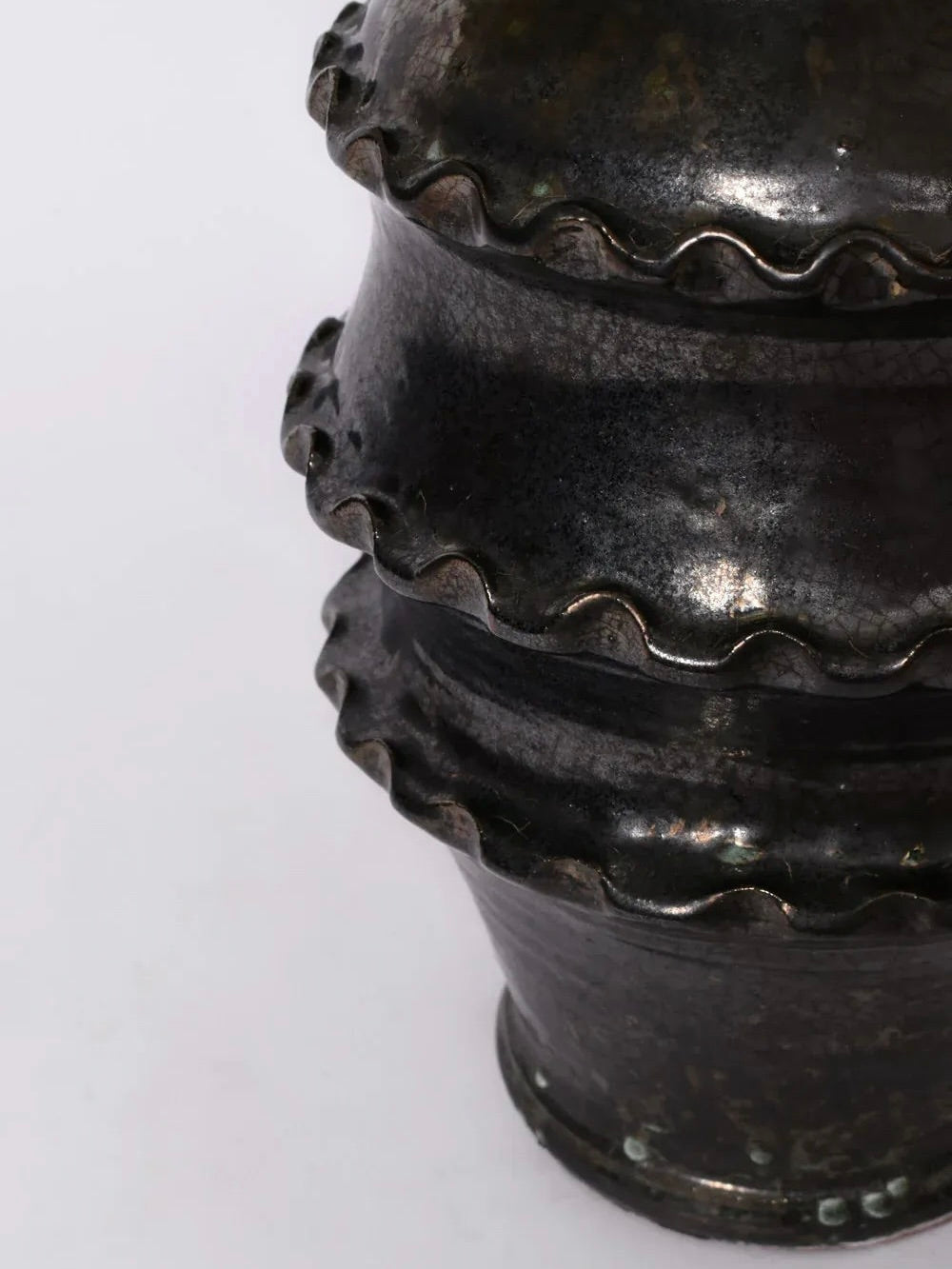 Black Glazed Ceramic Table Lamp — lifestyle setting