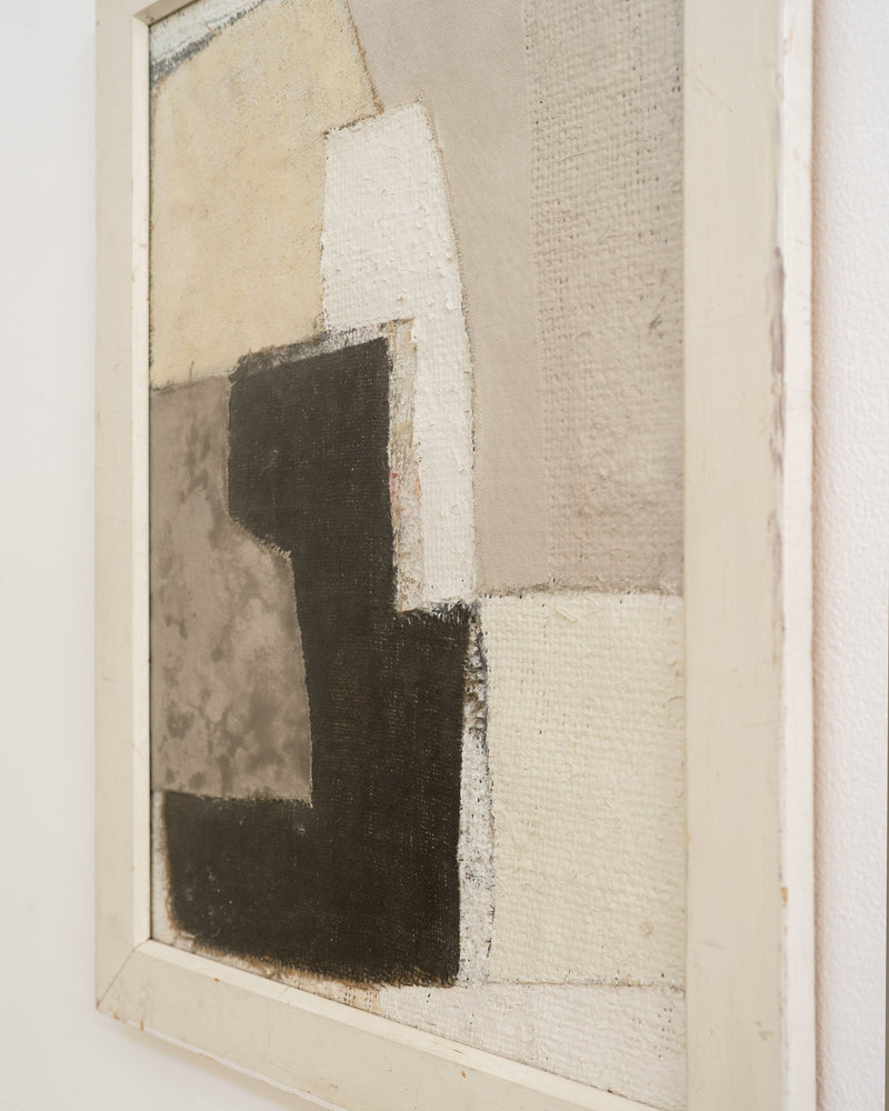 Vintage Abstract Mixed Media Composition — detail view