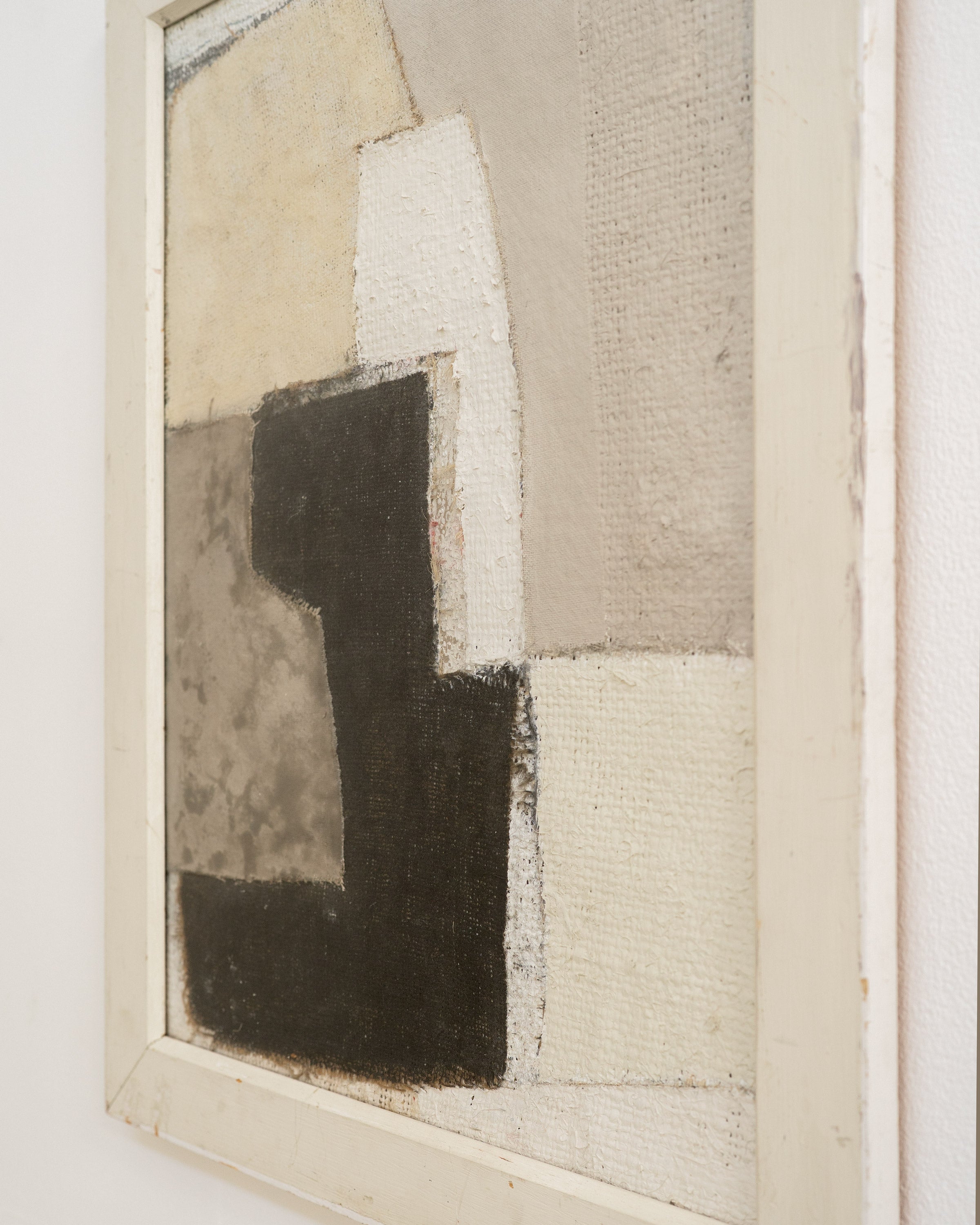 Vintage Abstract Mixed Media Composition — detail view