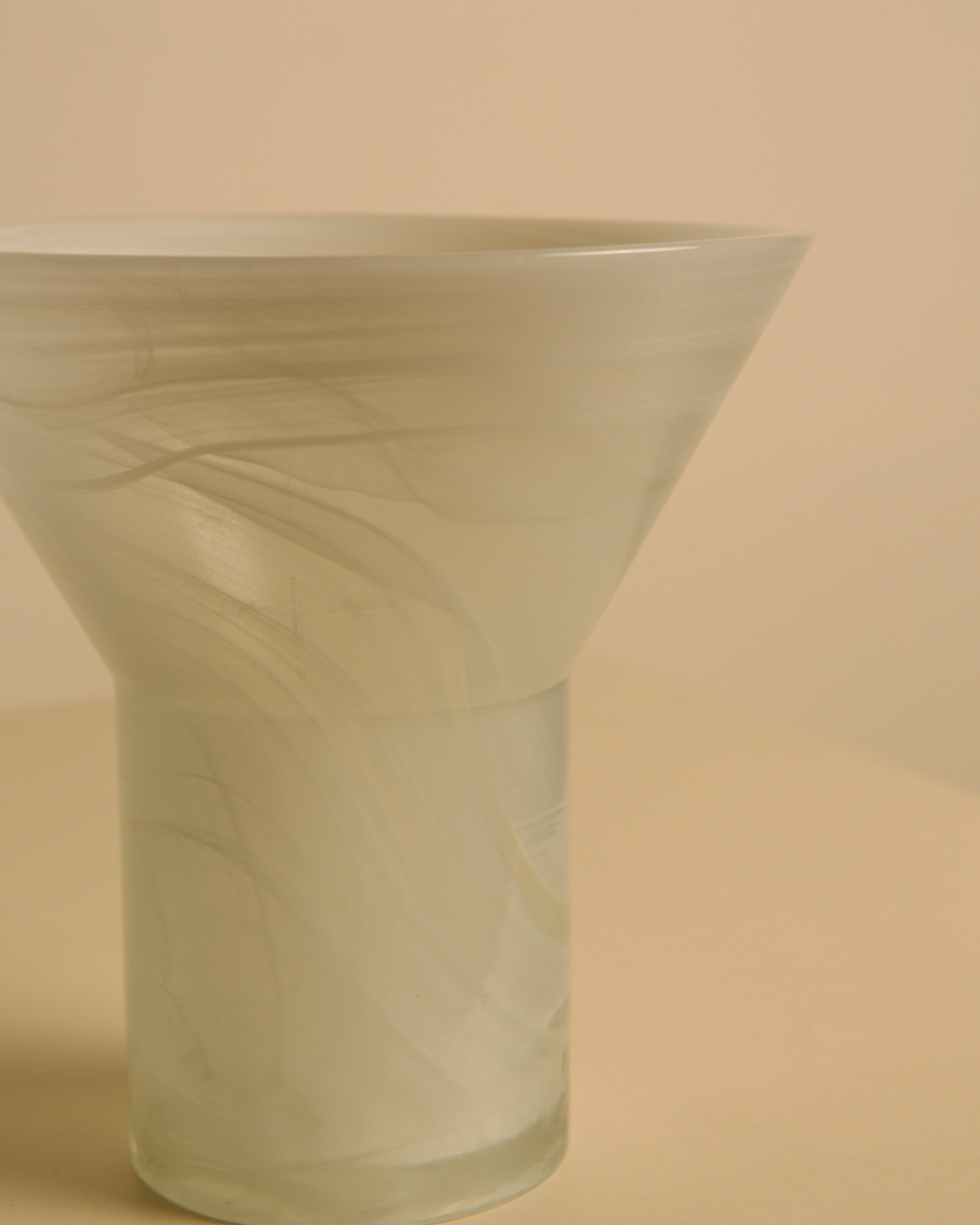 Ghost" Vase in Murano Glass, 1980s — side angle showing translucent glass design