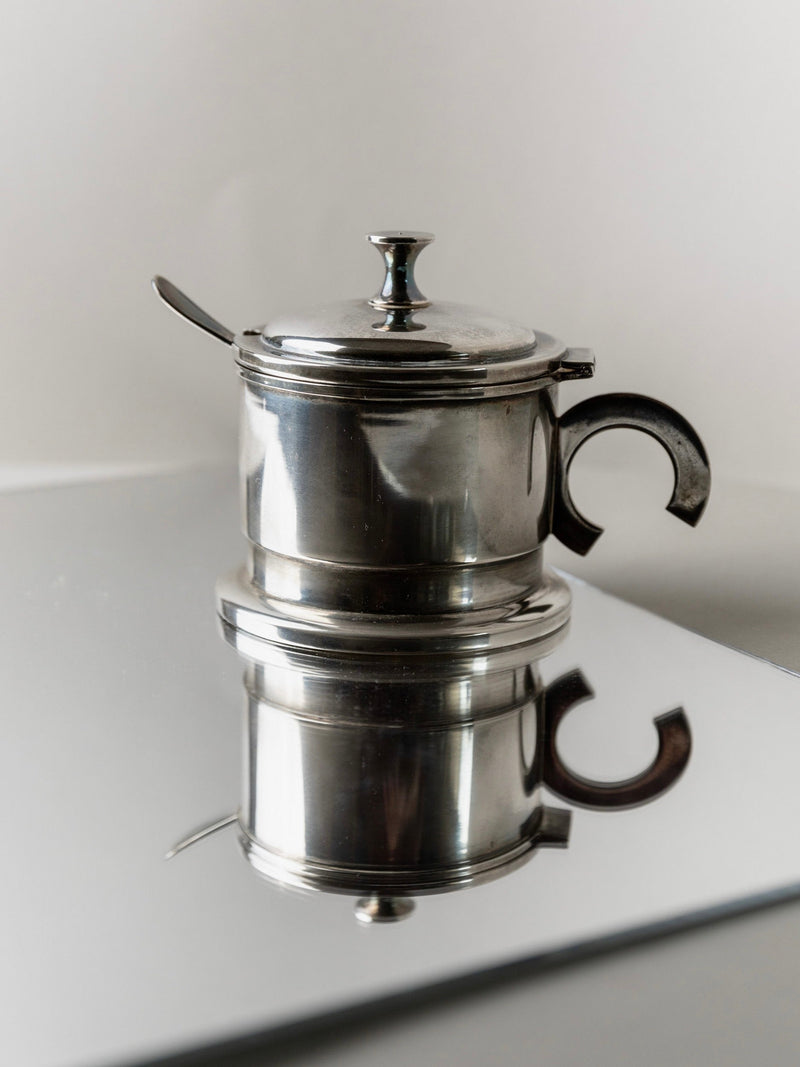 Silver-Plated Lid Box by Bottega Jacobs | The Oblist — vintage silver finish