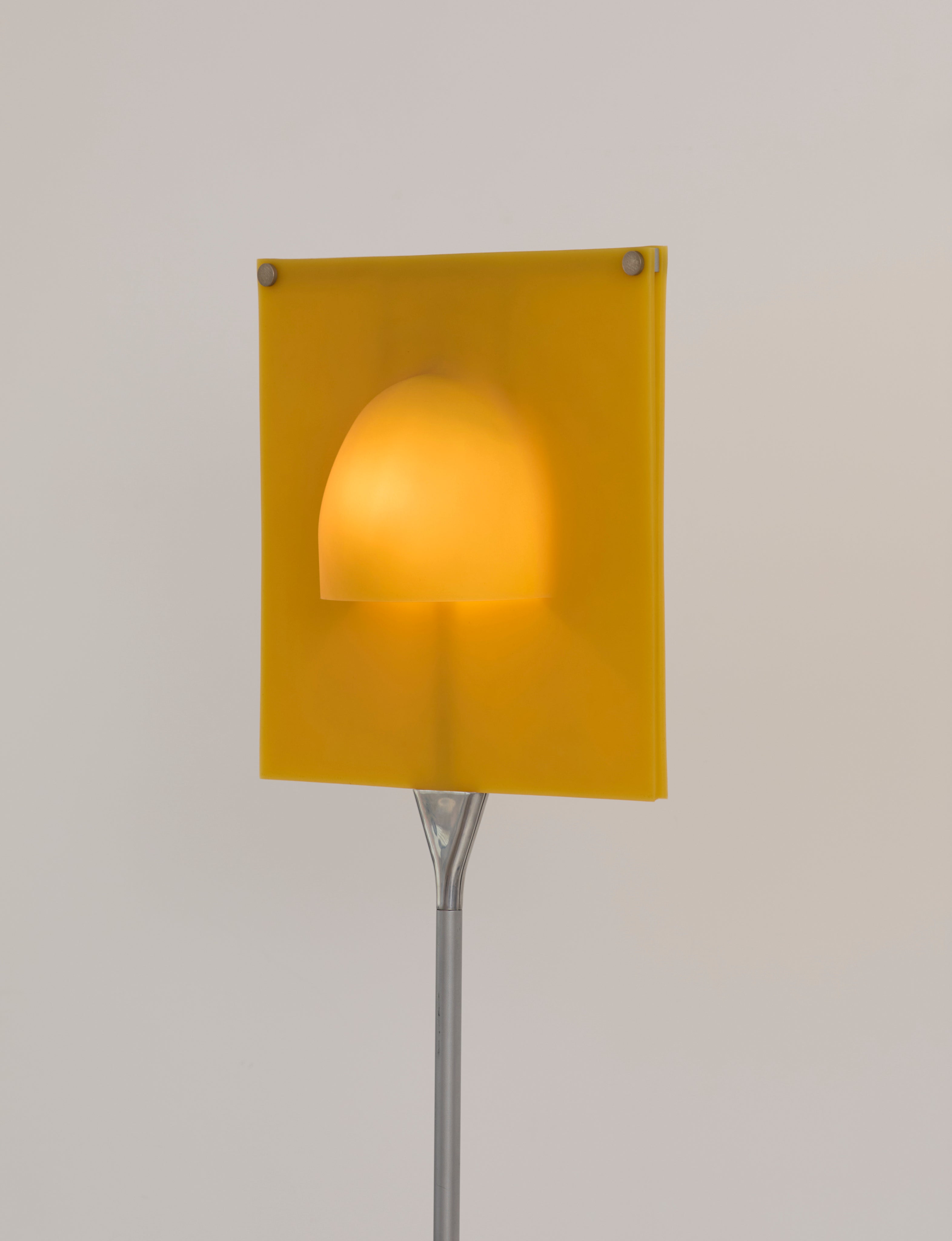 Yellow "Delight" floor lamp by Adrien Gardère for Cinna / Ligne Roset, vintage circa 1990 — side angle