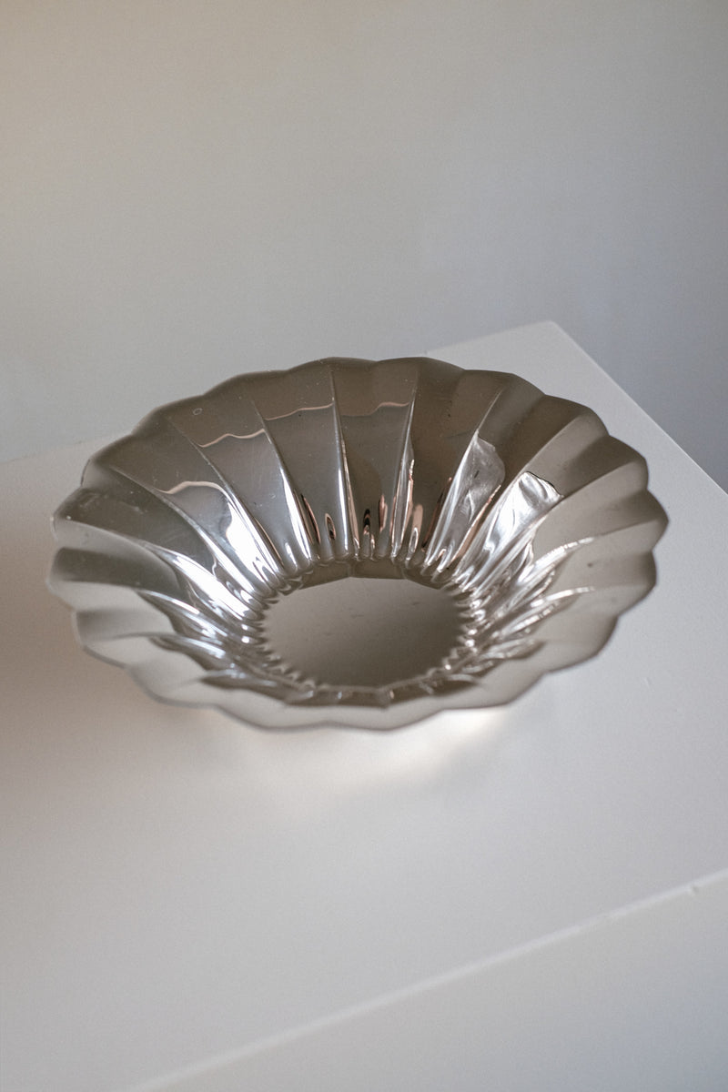 Silver-Plated Footed Bowl — close-up of reflective surface details