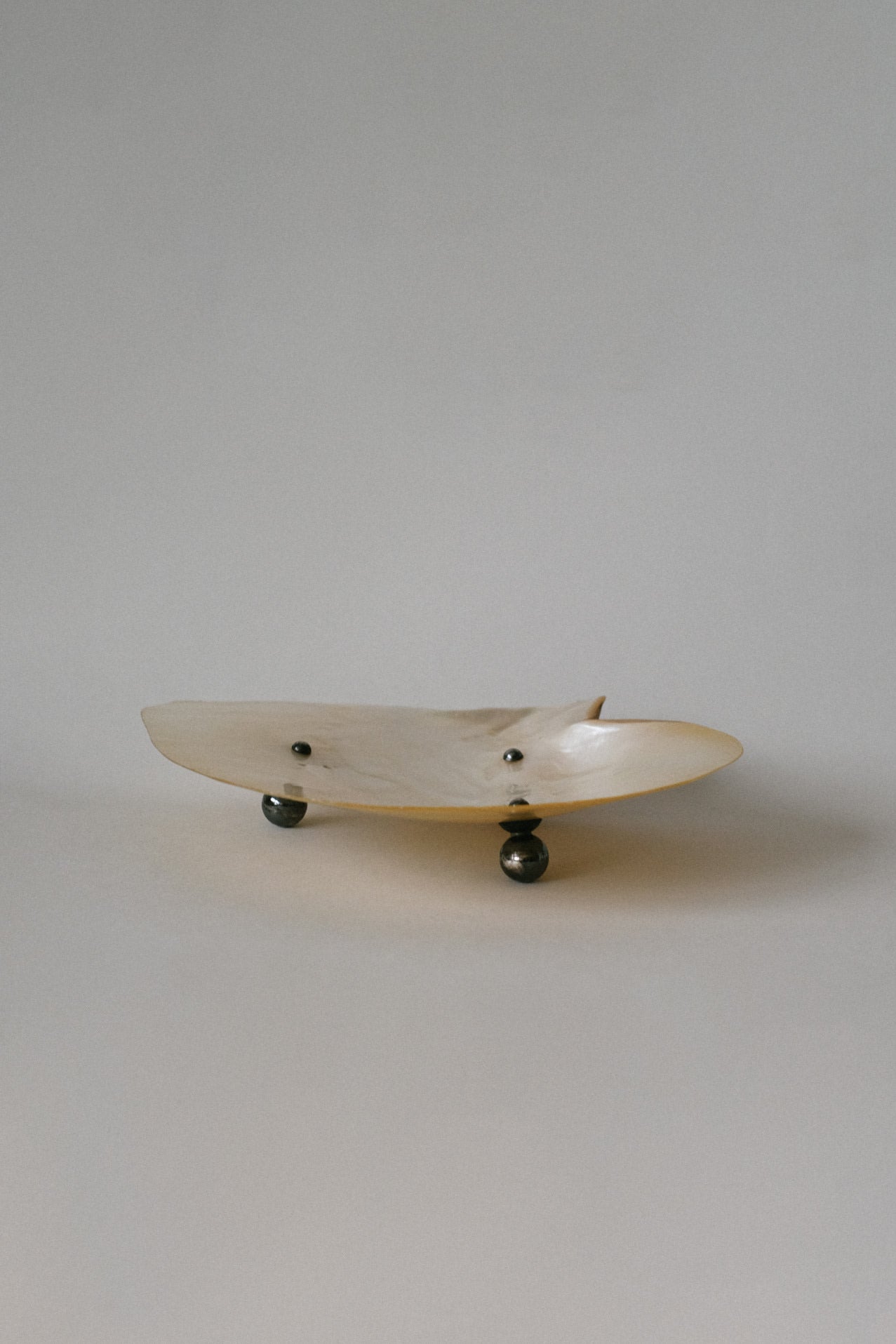 Mother-of-pearl Shell Vide-poches — angled view on neutral background
