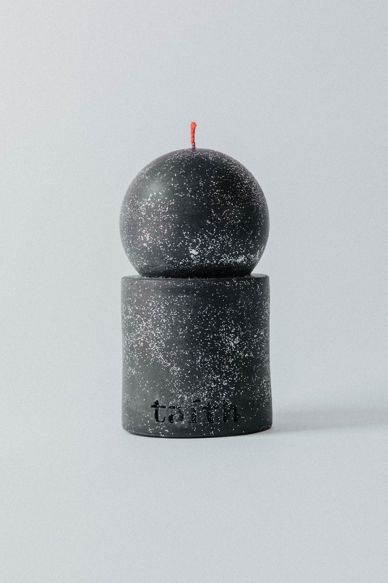 Lulu Candle Black With Silver Eco Glitter by Taith | The Oblist