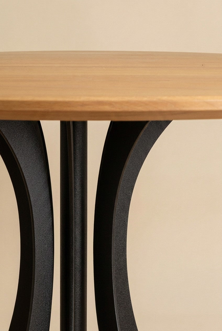Fibonacci dinning Table - Black and Solid Wood — detail view