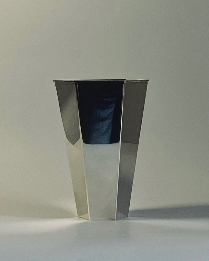 Tage Göthlin silver vase angular geometric design profile view