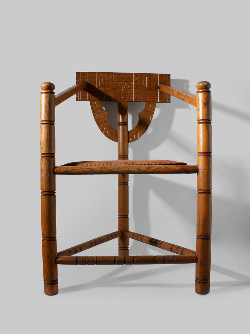 Swedish Carved Oak Monk Chair by Vintage Stories | The Oblist — handcrafted oak, vintage design